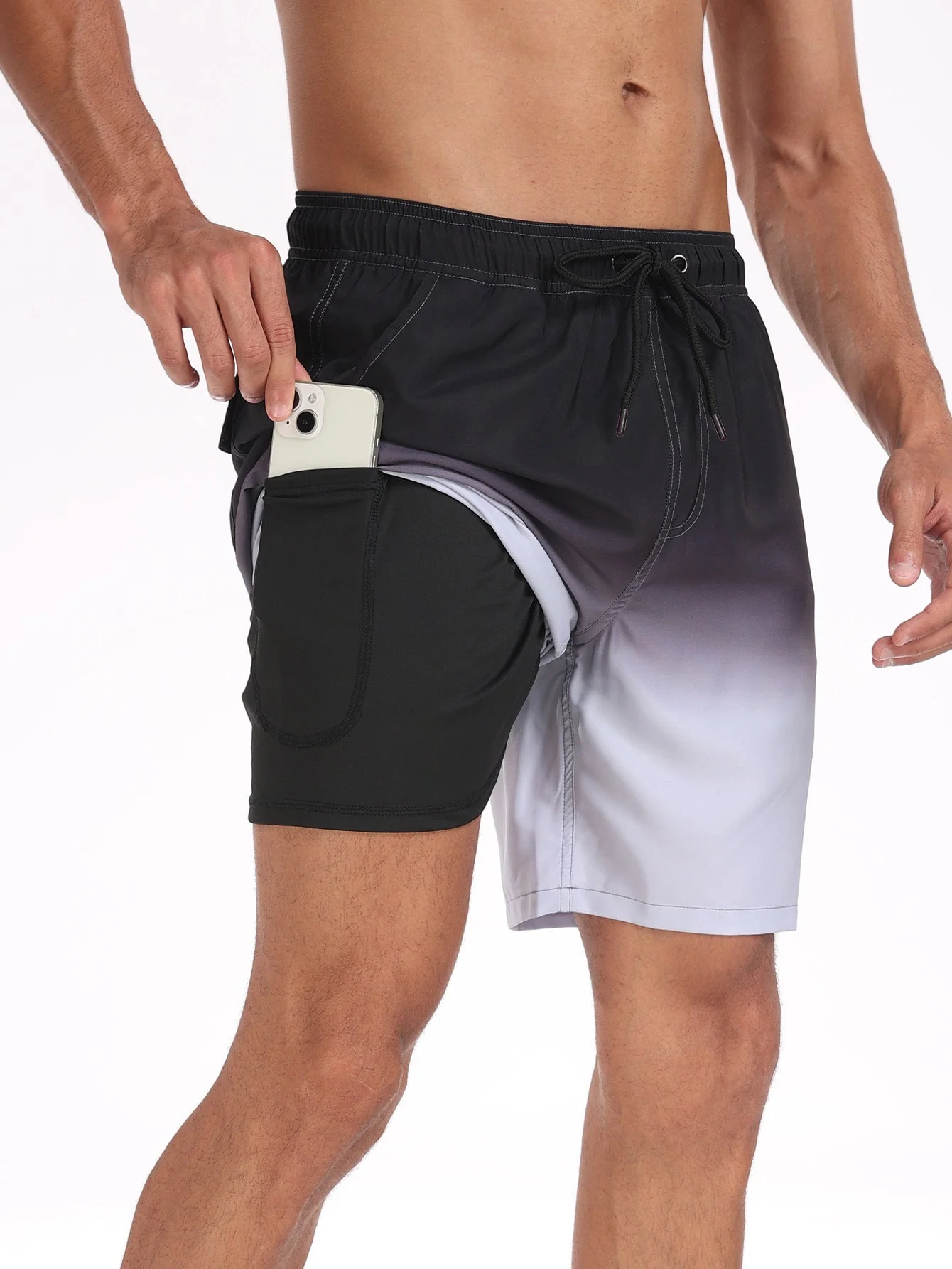 Absolon® | 2 In 1 Drawstring Beach Swim Shorts With Pocket - Image 32