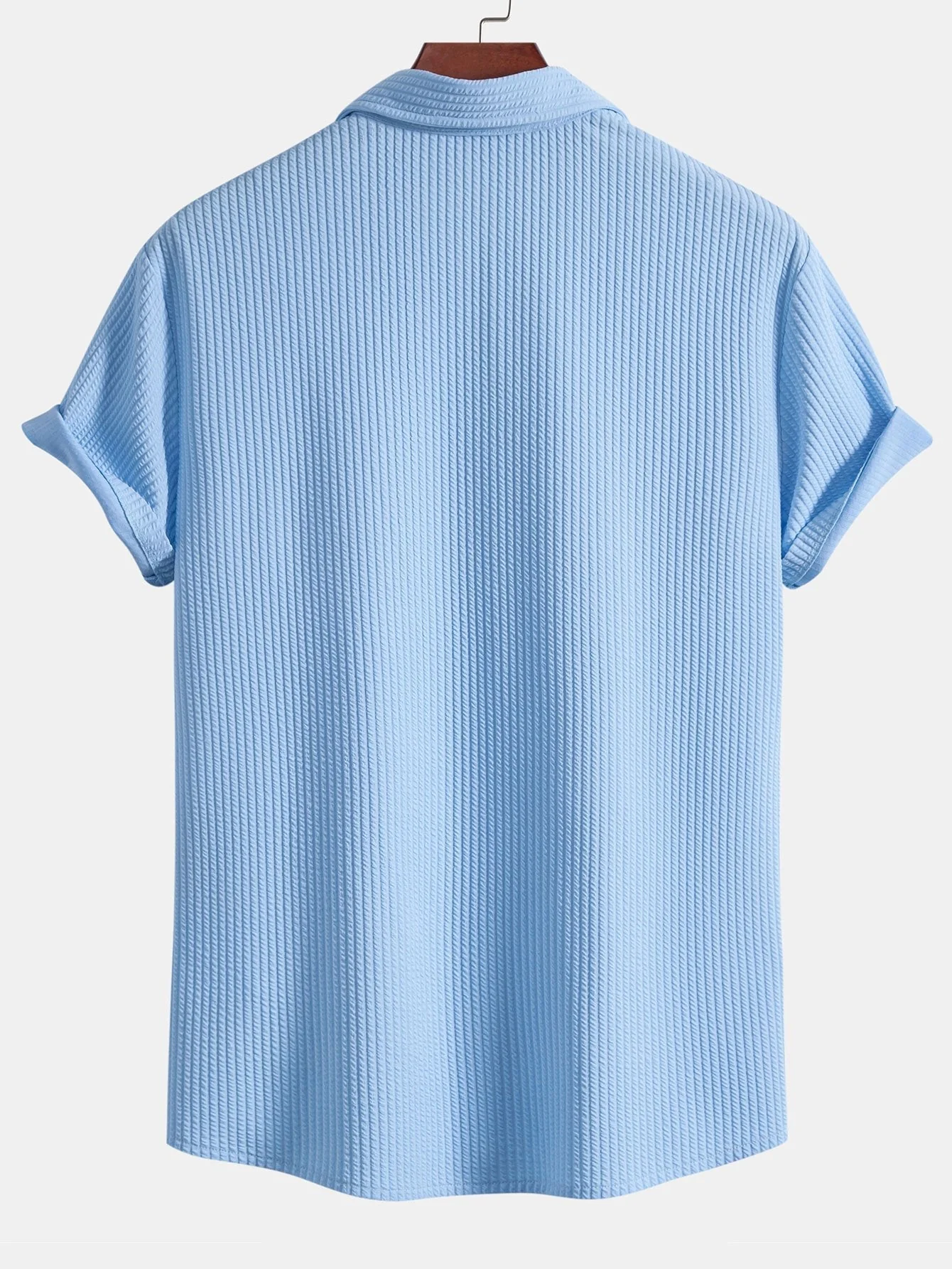 Adalberto® | Muscle Fit Ribbed Button Up Shirt - Image 9
