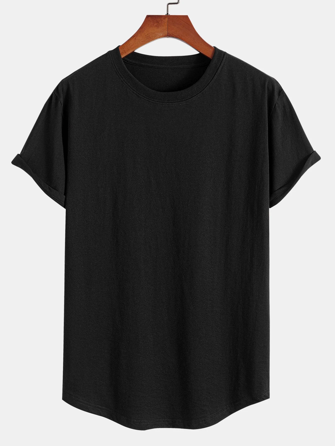 Adalrich® | 3 Pieces Basic Cotton Arc Hem T-Shirts - Image 9