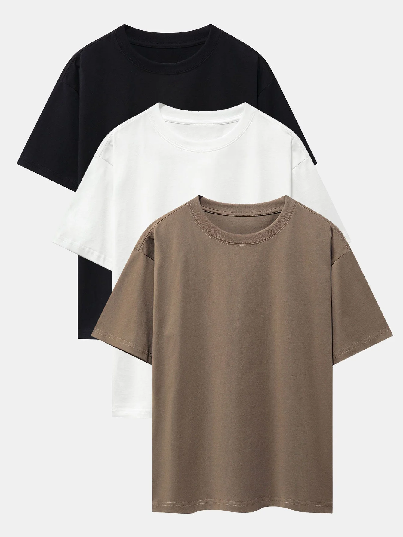 Adalwolf® | 3 Pieces Basic Heavy Weight Drop Shoulder Oversize T-Shirts - Image 3