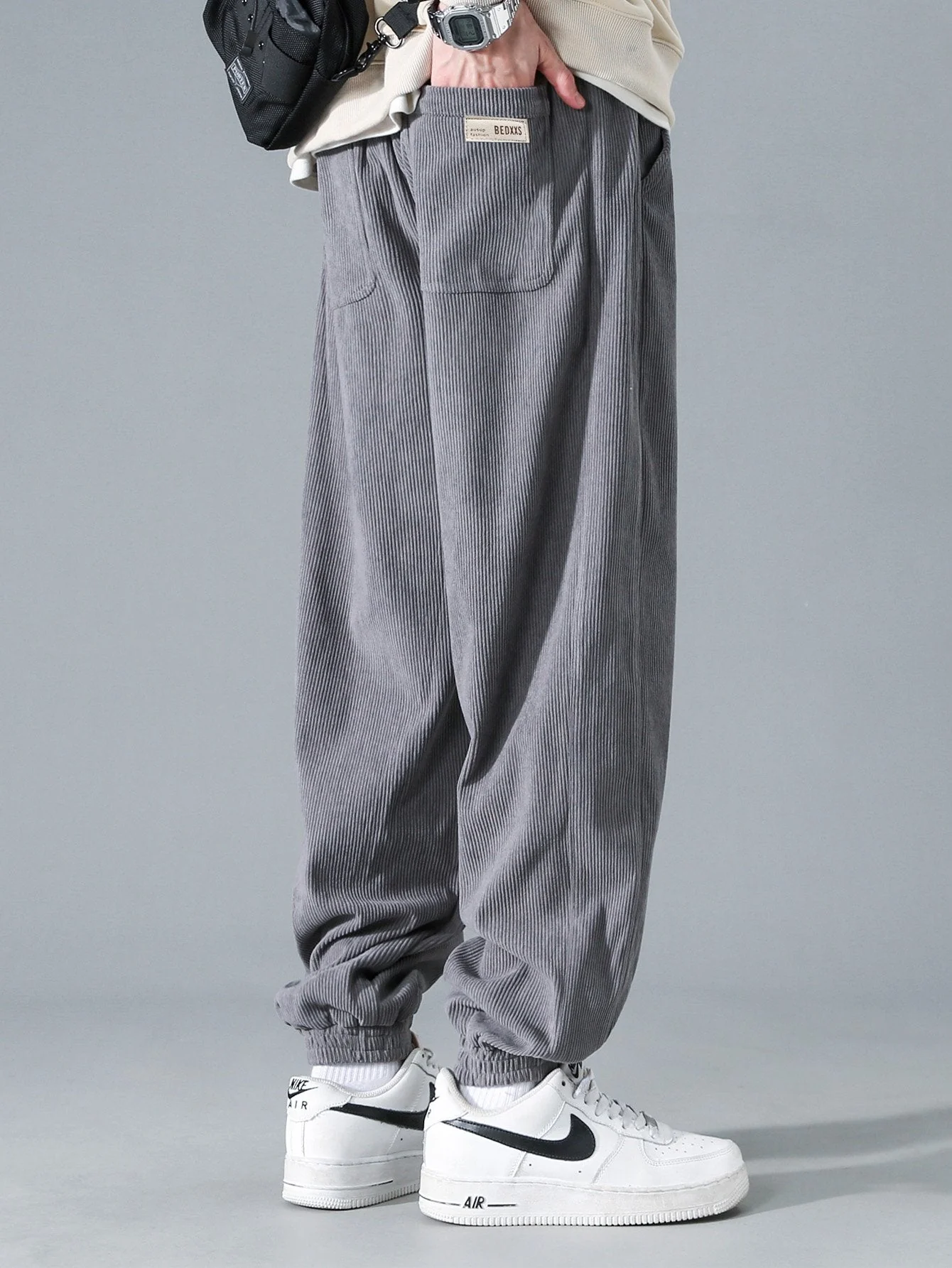 Adán® | Drawstring Corduroy Jogging Pants - Image 5