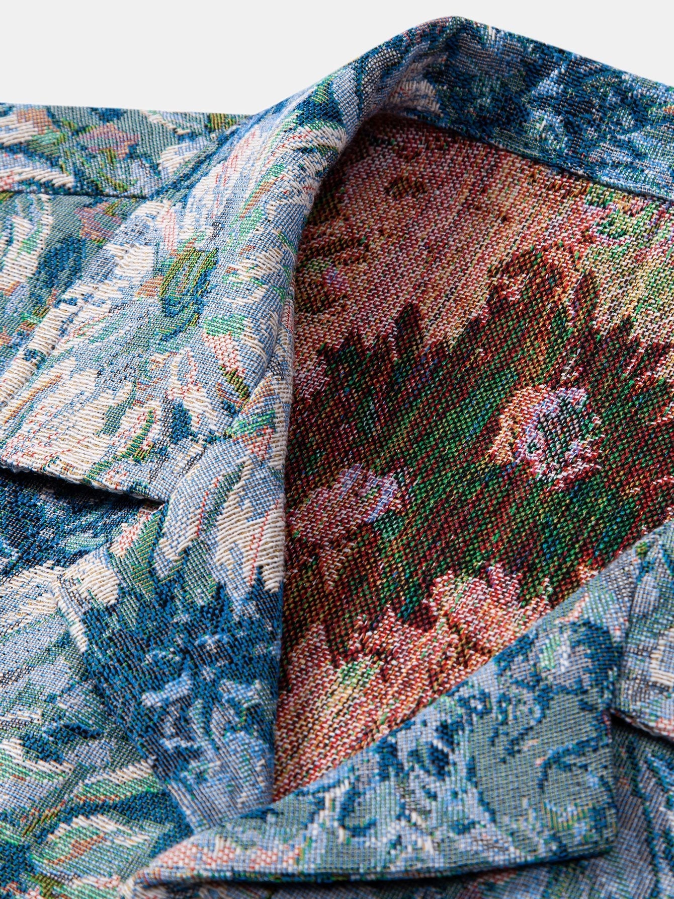 Adeimantos® | Painted Floral Jacquard Cuban Shirt & Shorts - Image 15