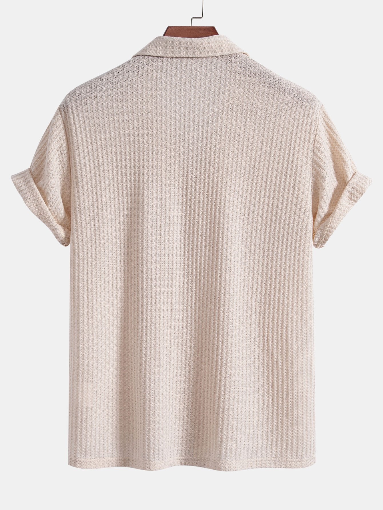 Adlai® | Short Sleeve Knitted Waffle Cuban Shirt & Straight Leg Linen Pants - Image 6