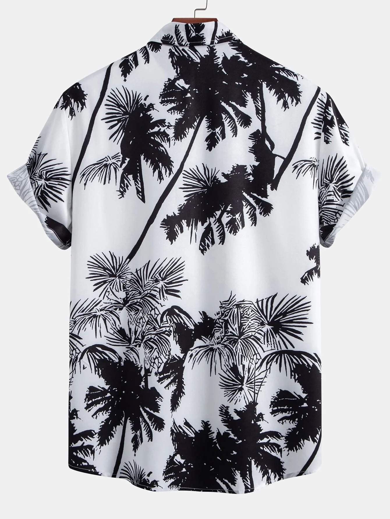 Adonia® | Palm Trees Print Button Up Shirt & Man Mid Length Drawstring Swim Shorts - Image 4