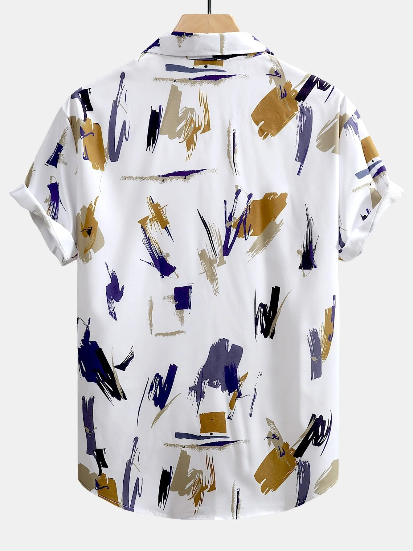 Adrean® | Brushstroke Print Button Up Shirt & Swim Shorts - Image 5