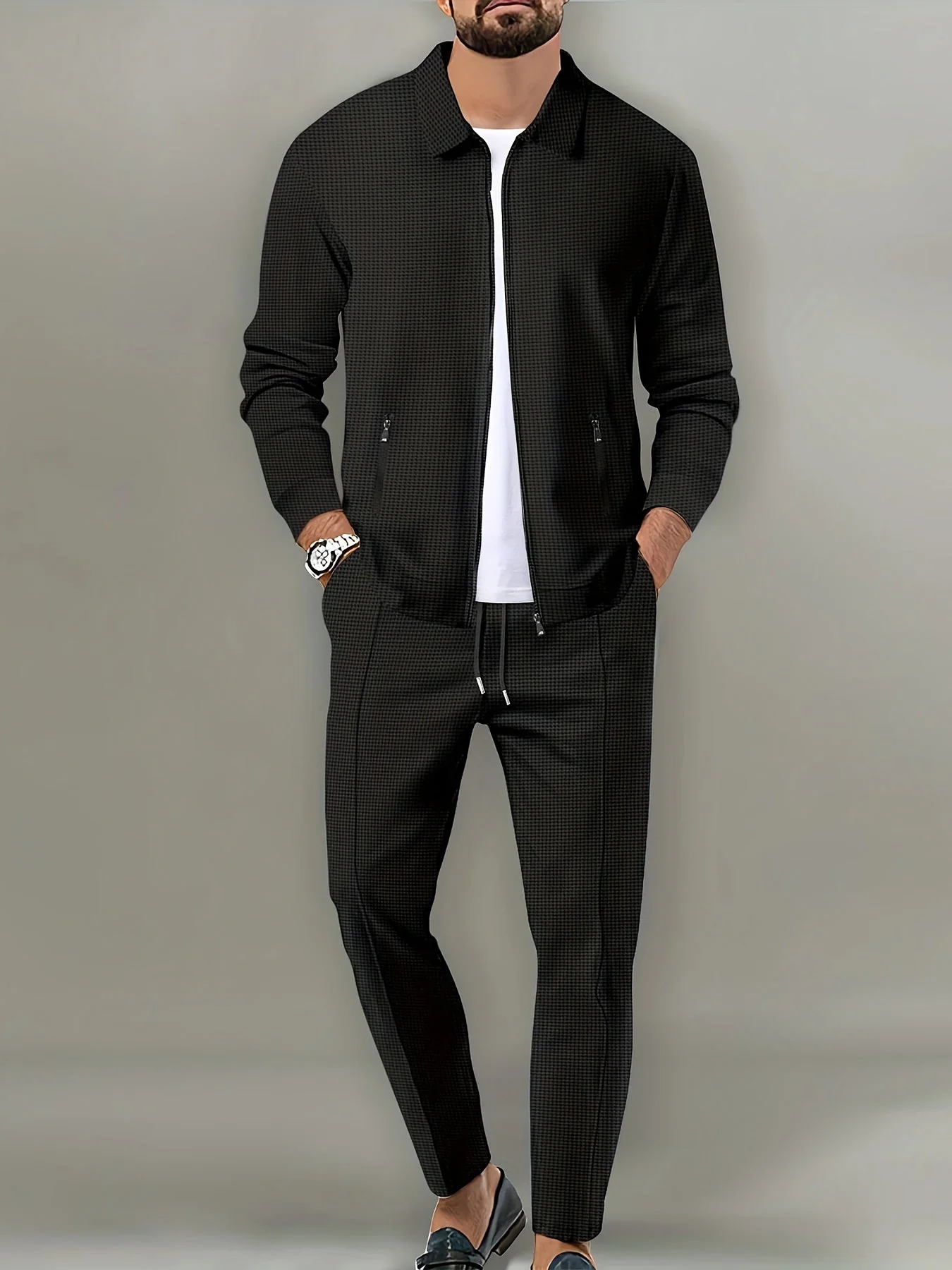 Adriel | Tweedy set with waffle detail - Image 24