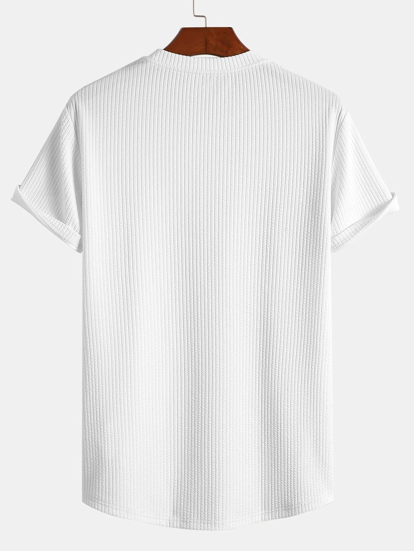 Aeolus® | Muscle Fit Ribbed Arc Hem T-Shirt & Straight Leg Ribbed Pants - Image 5