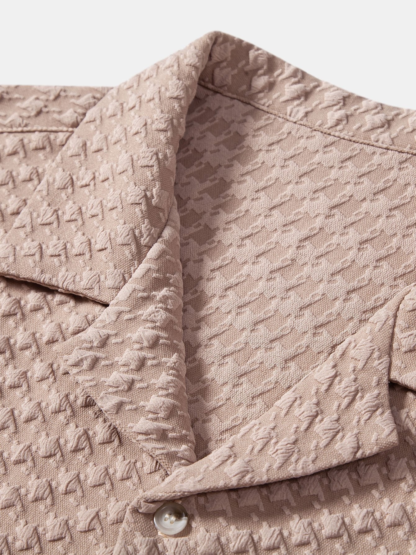 Aethelred® | Houndstooth Jacquard Cuban Shirt & Straight Leg Linen Pants - Image 5