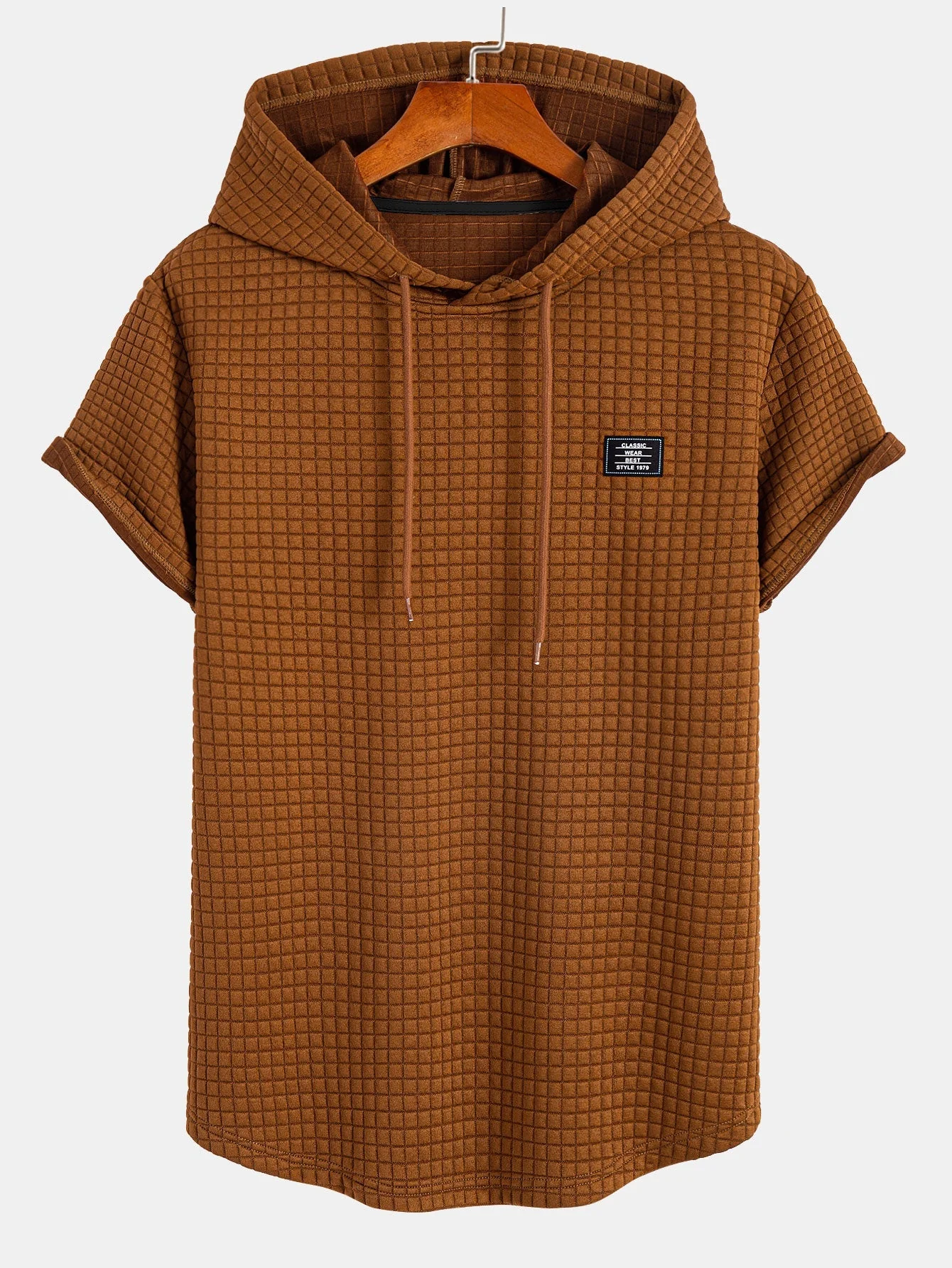 Afif® | Waffle Hooded Arc Hem T-Shirt & Drawstring Corduroy Cargo Jogger Pants - Image 10