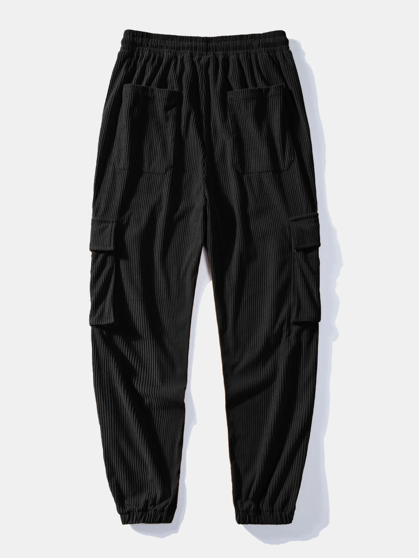 Afif® | Waffle Hooded Arc Hem T-Shirt & Drawstring Corduroy Cargo Jogger Pants - Image 13