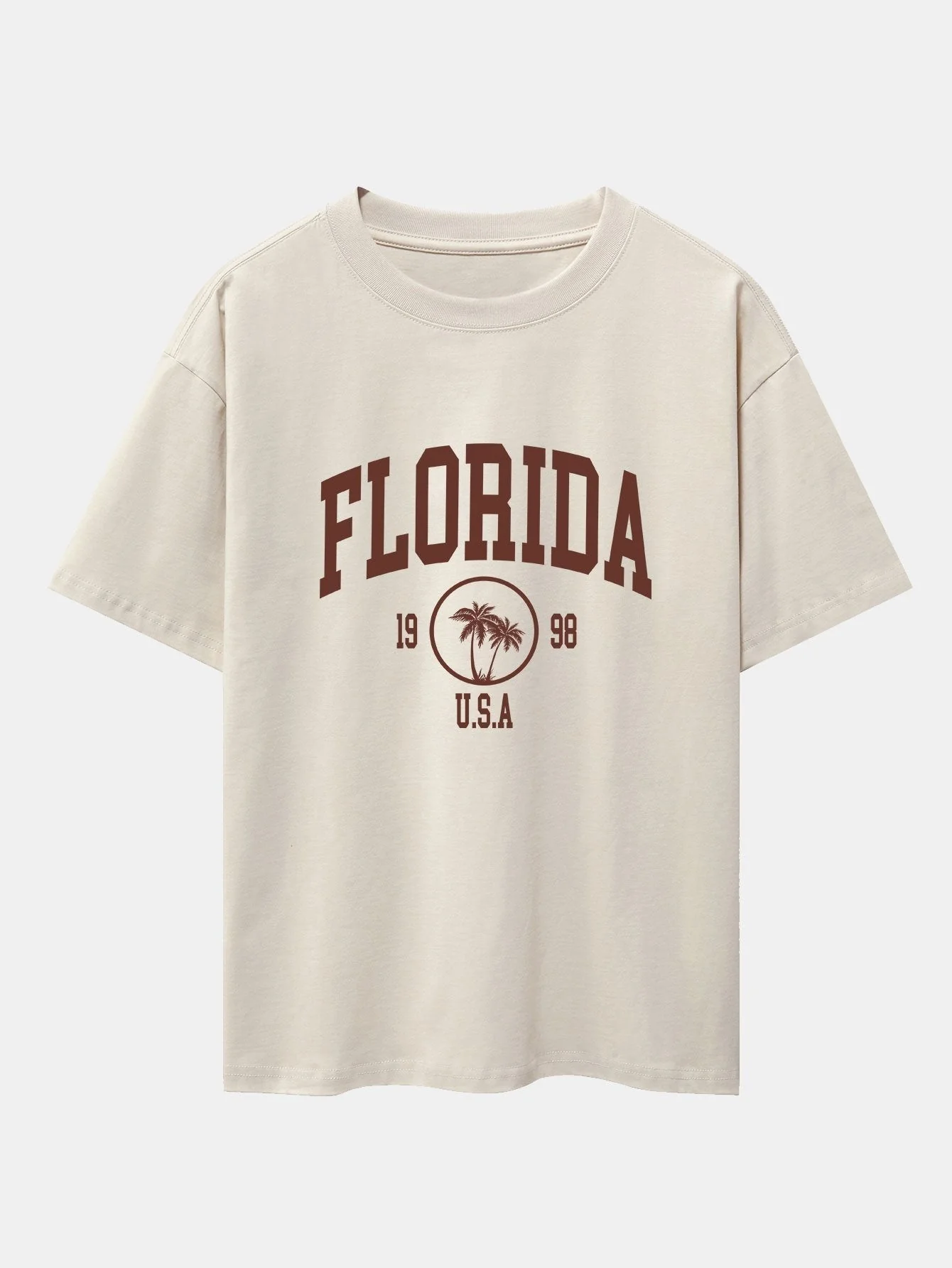 Agrippa® | Florida Palm Tree Print Heavy Weight Oversize T-Shirt & Corduroy Shorts - Image 2