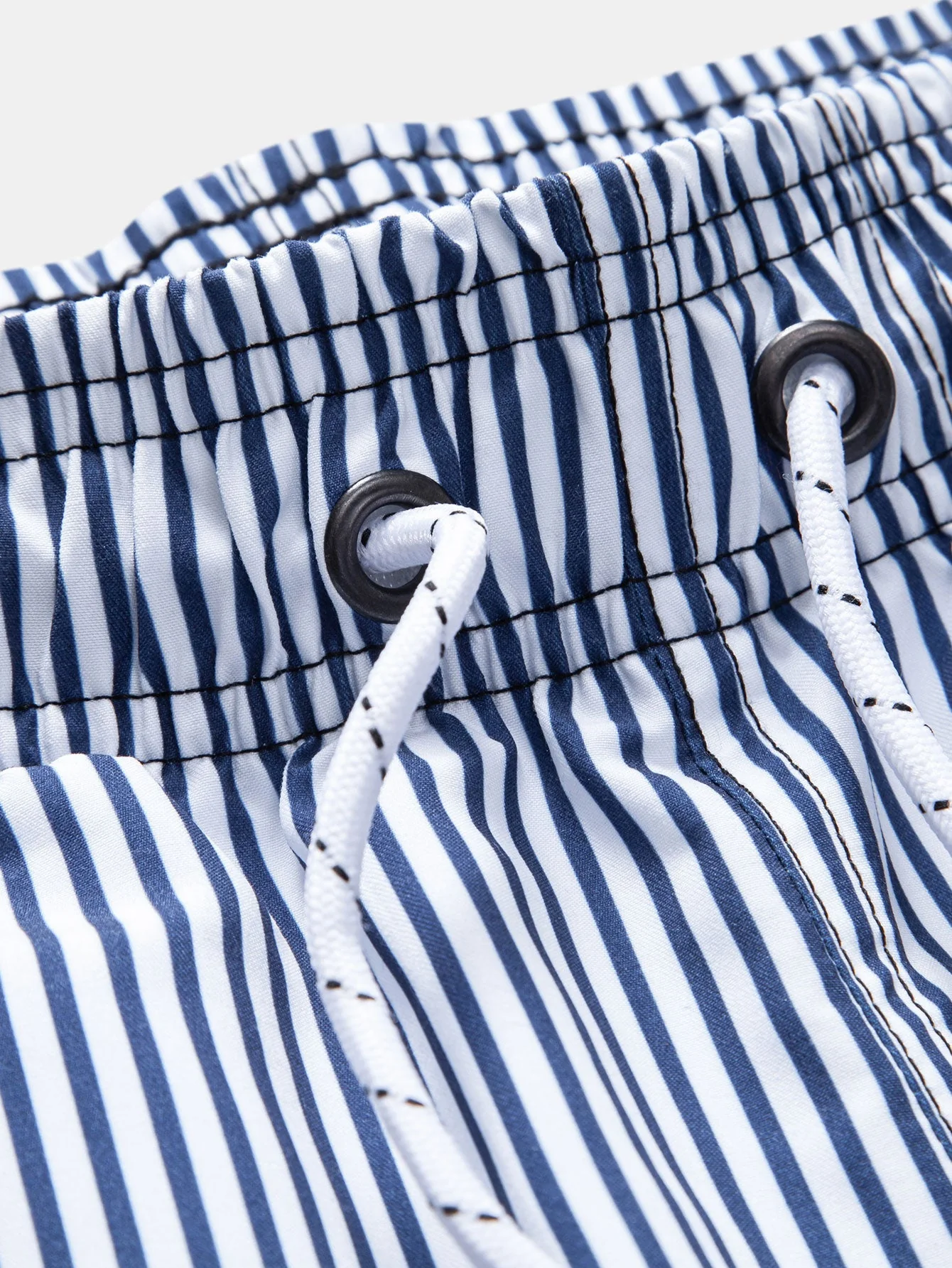 Ahiram® | Textured Stand Collar Shirt & Stripe Print Swim Shorts - Image 6