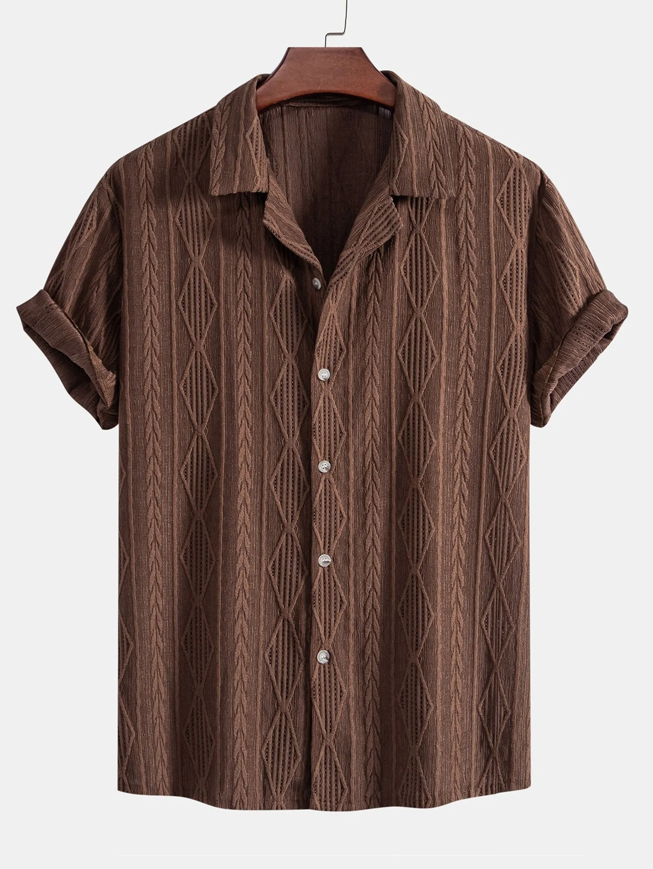 Akeem® | Geometric Jacquard Cuban Shirt