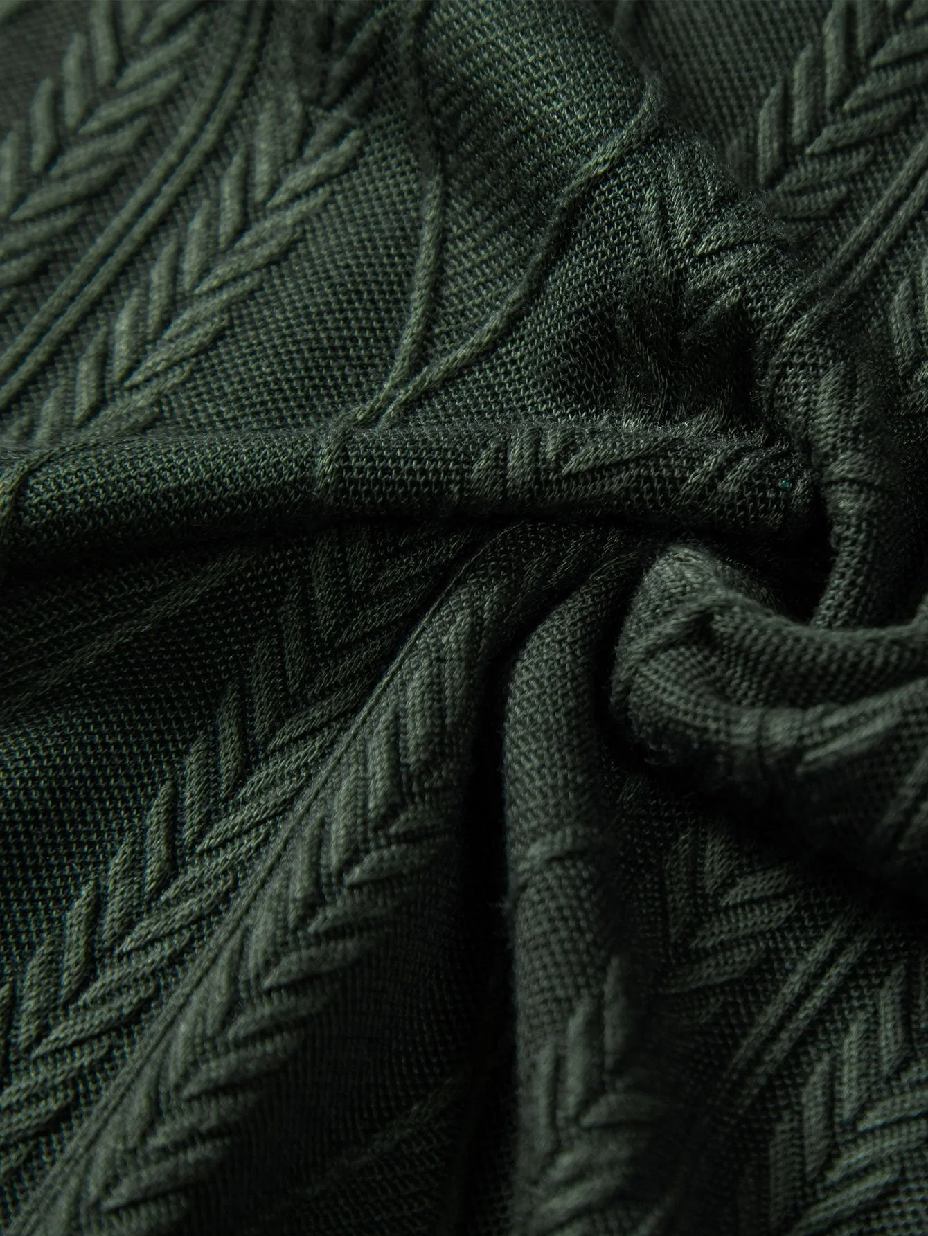Alberto® | Knitted Geometric Rhombus Jacquard Cuban Shirt - Image 8