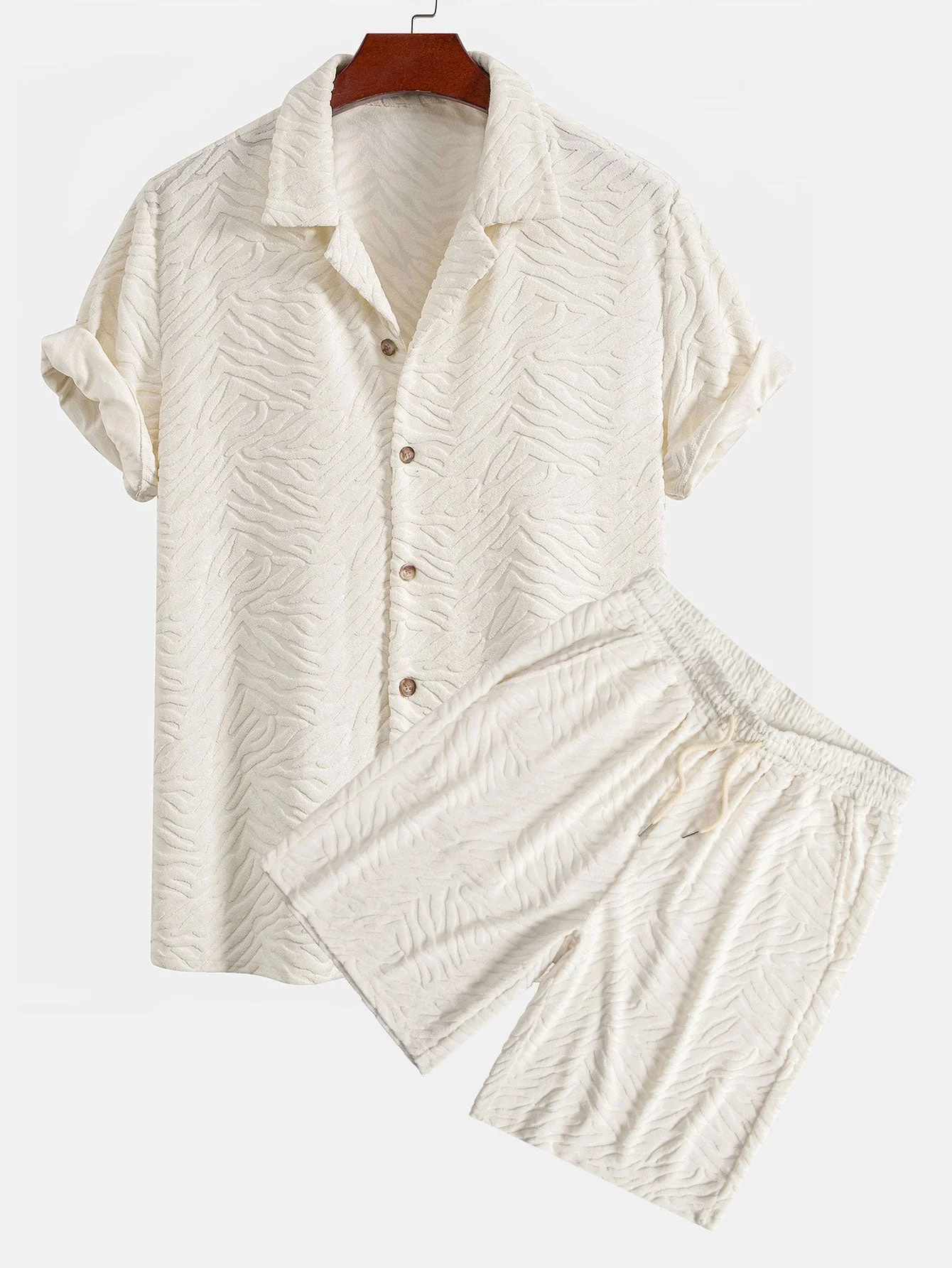 Alfy® | Animal Texture Towel Cuban Shirt & Shorts - Image 2