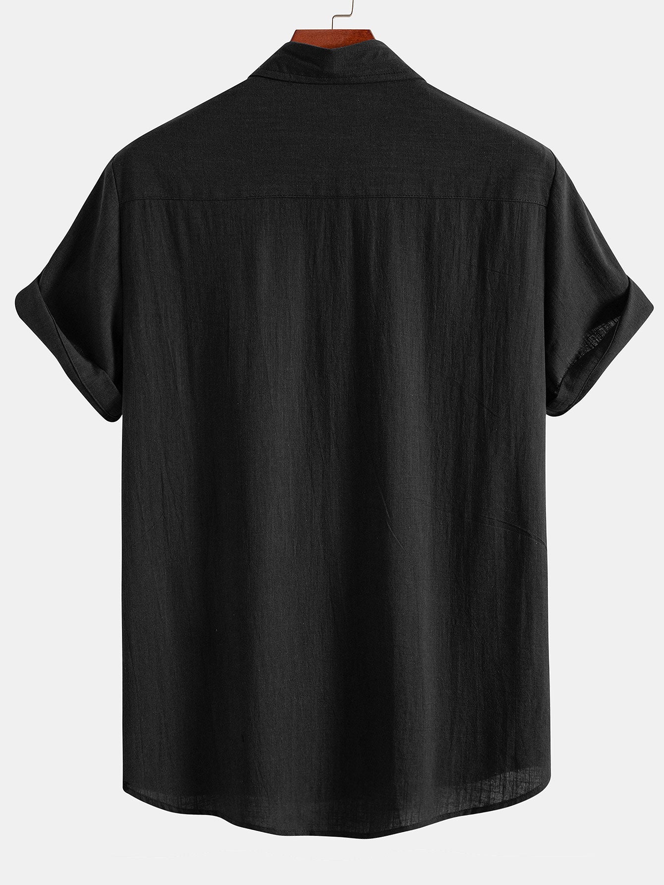 Alipio® | Poker Print Linen Look Contrast Button Up Shirt - Image 2