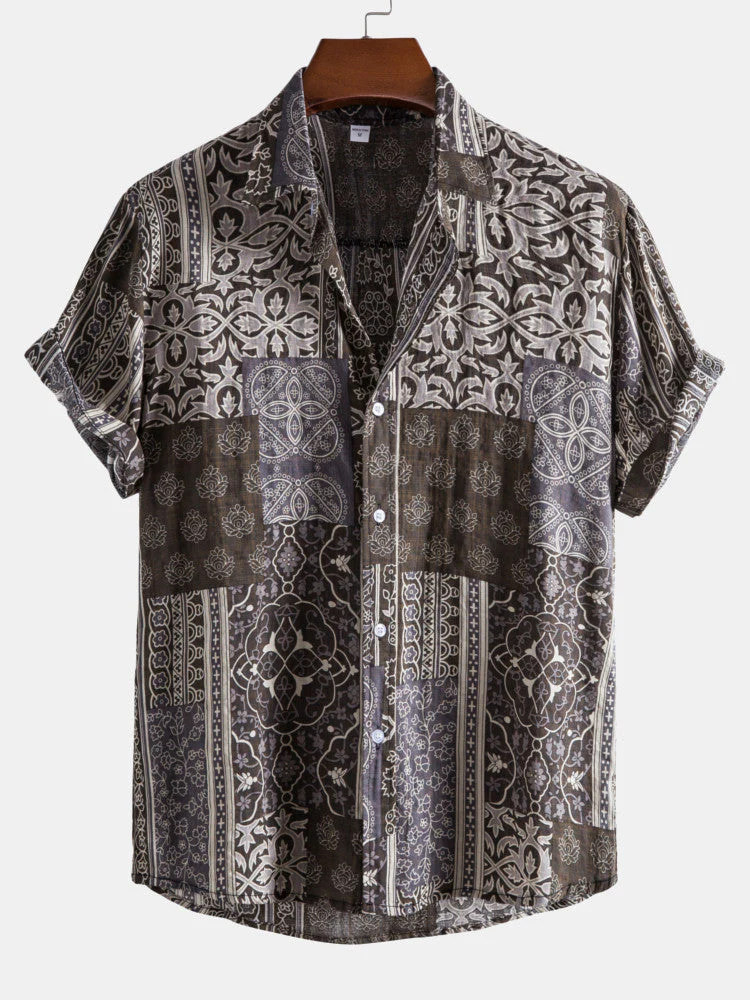 Allan® | Vintage Print Revere Collar Shirts
