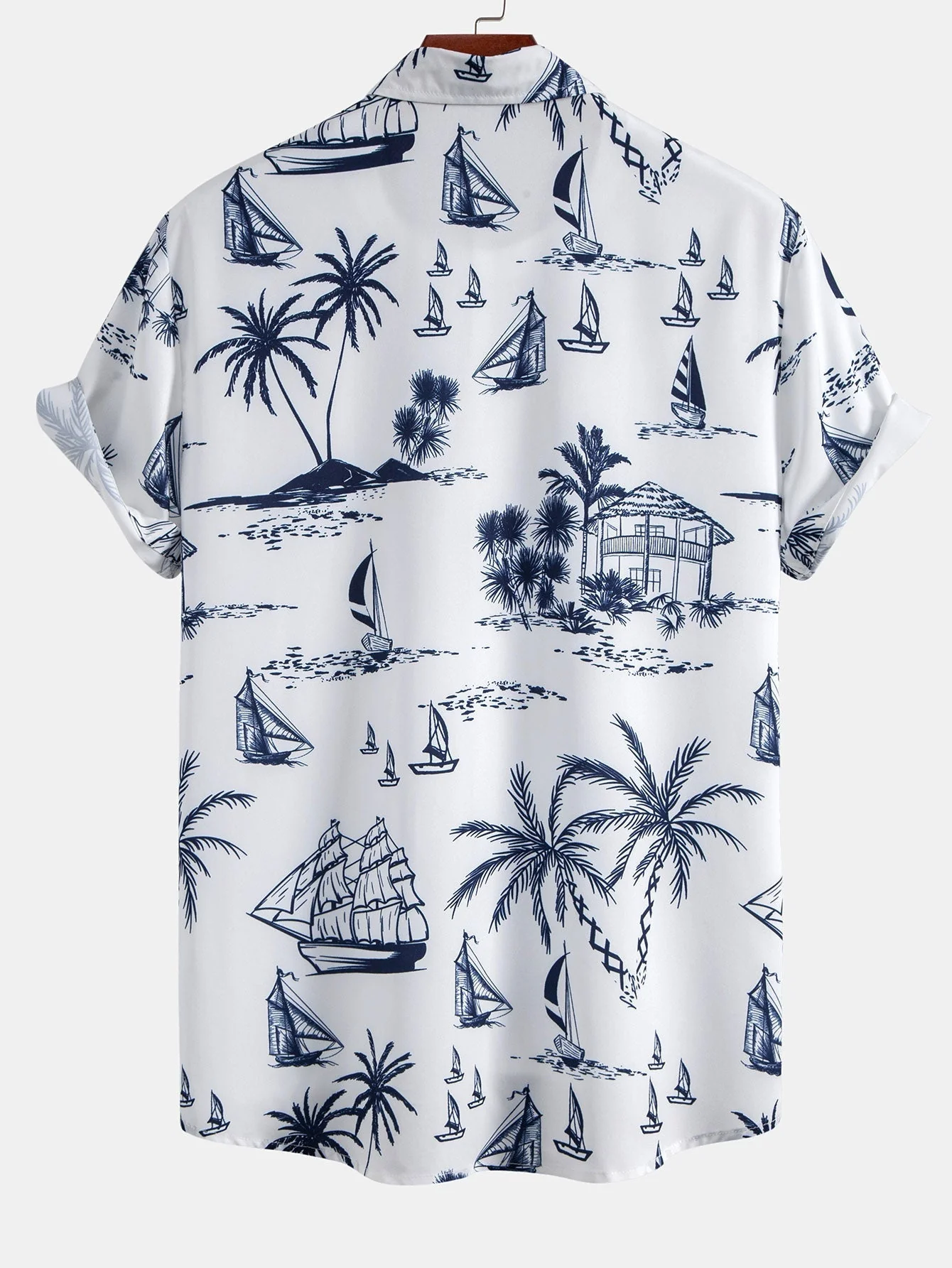 Alphaeus® | Island Sailing Print Button Up Shirt - Image 2