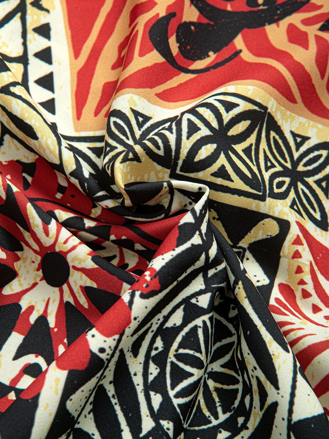 Alwin® | Palm Tree Turtle Ethnic Geometry Print Button Up Shirt - Image 5