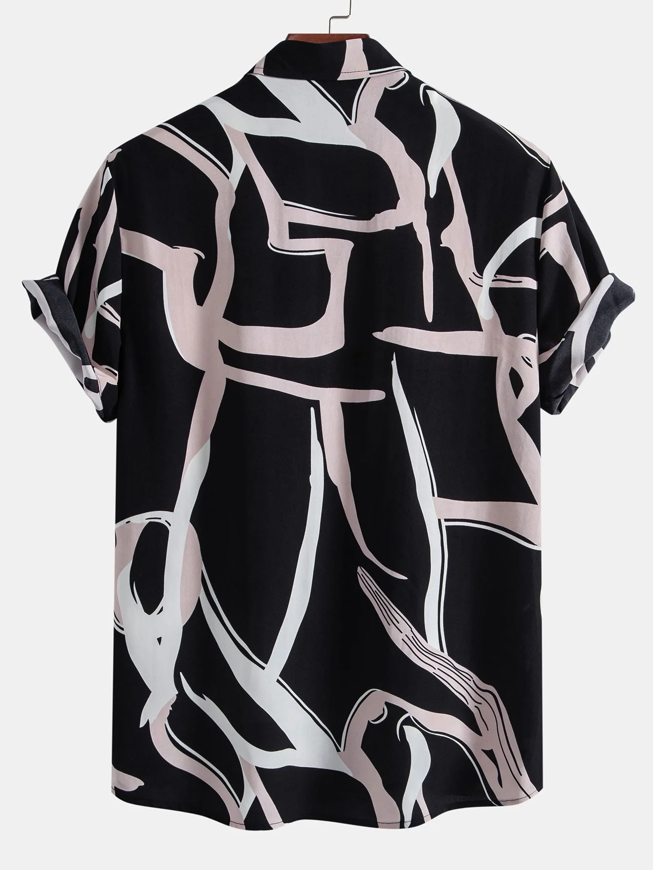 Amadeo® | Abstract Print Button Up Shirt - Image 2