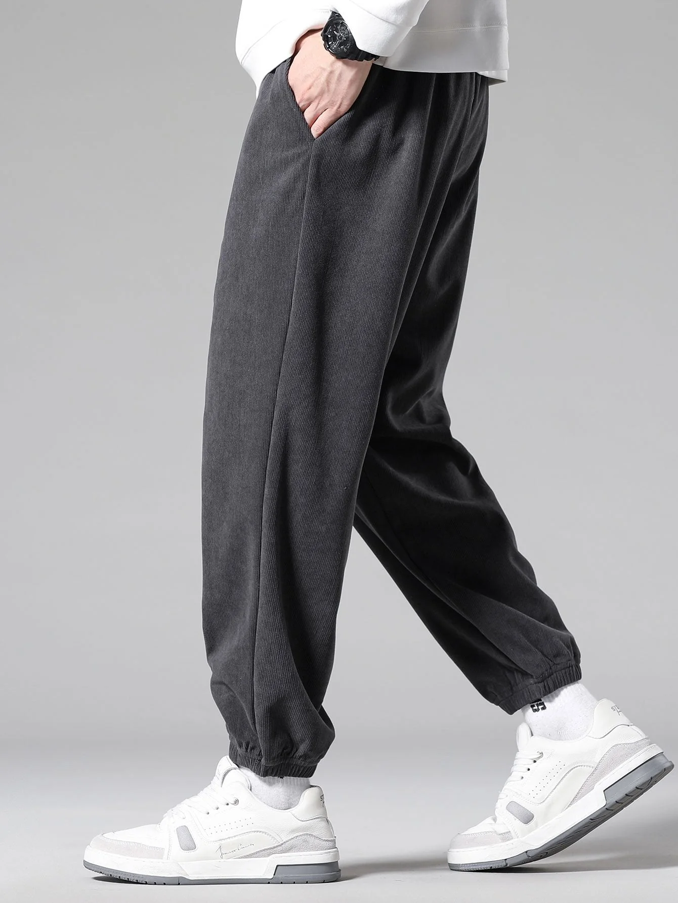 Amaro® | Corduroy Drawstring Jogging Pants - Image 12