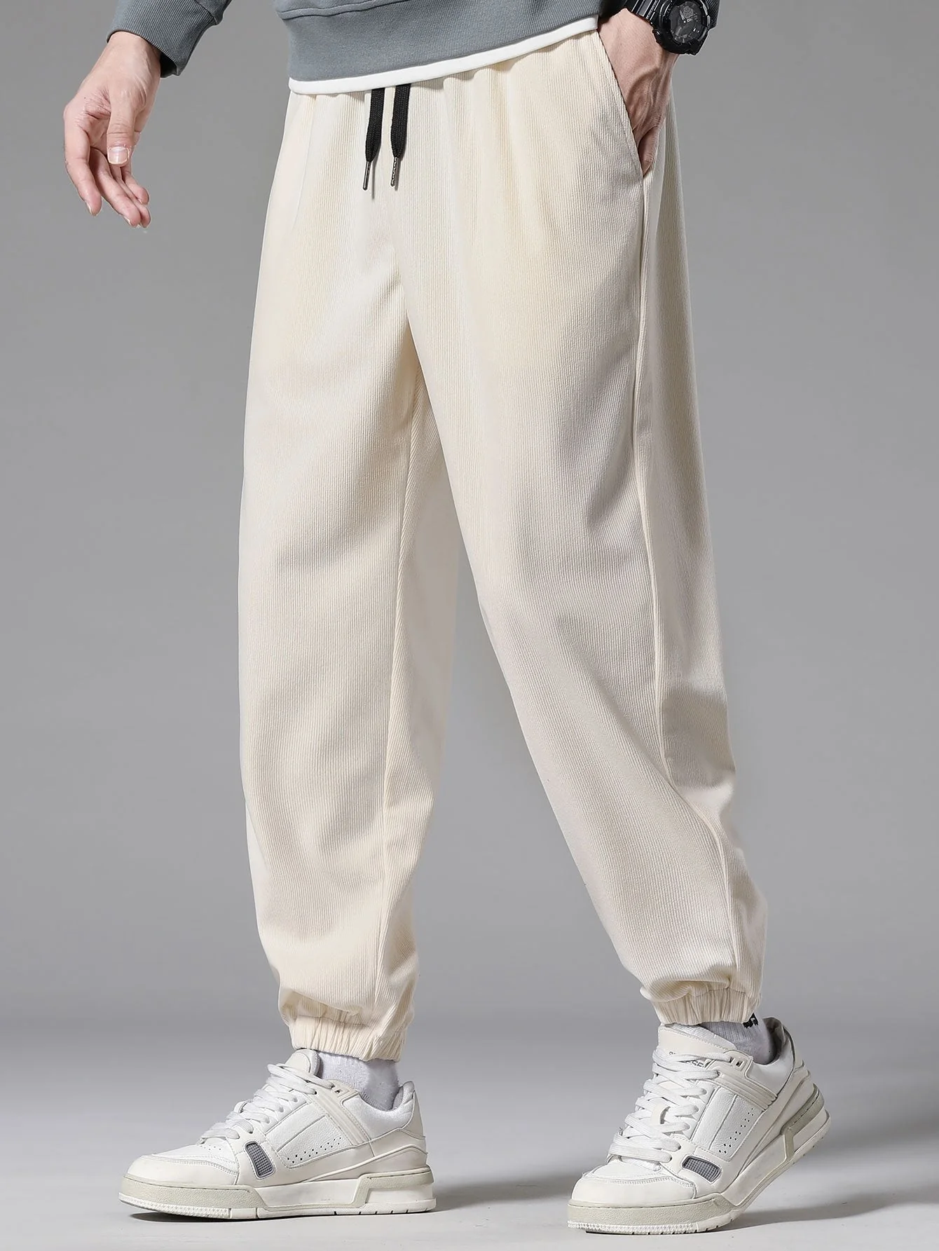 Amaro® | Corduroy Drawstring Jogging Pants - Image 8