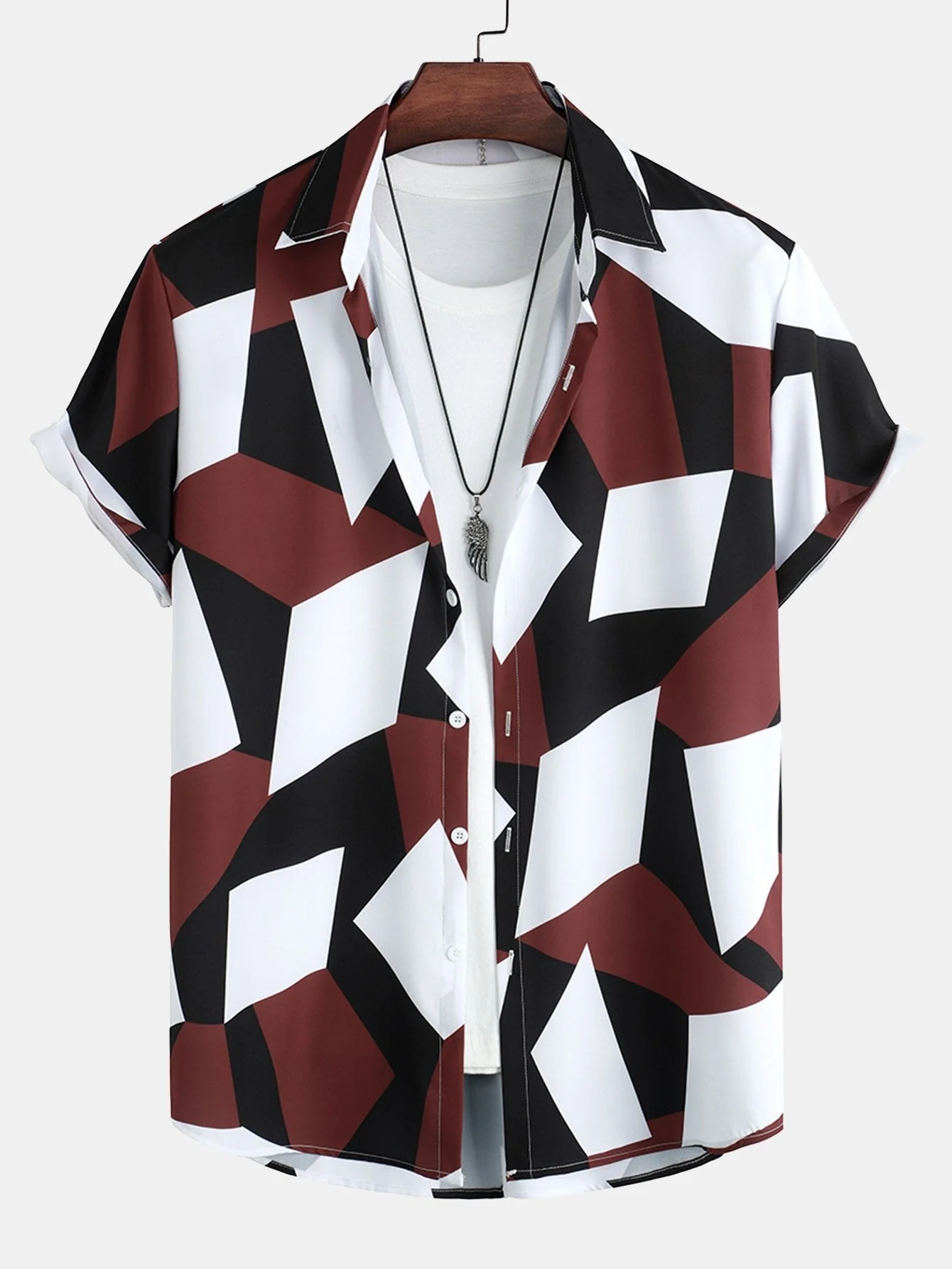 Amner® | Geometry Print Button Up Shirt