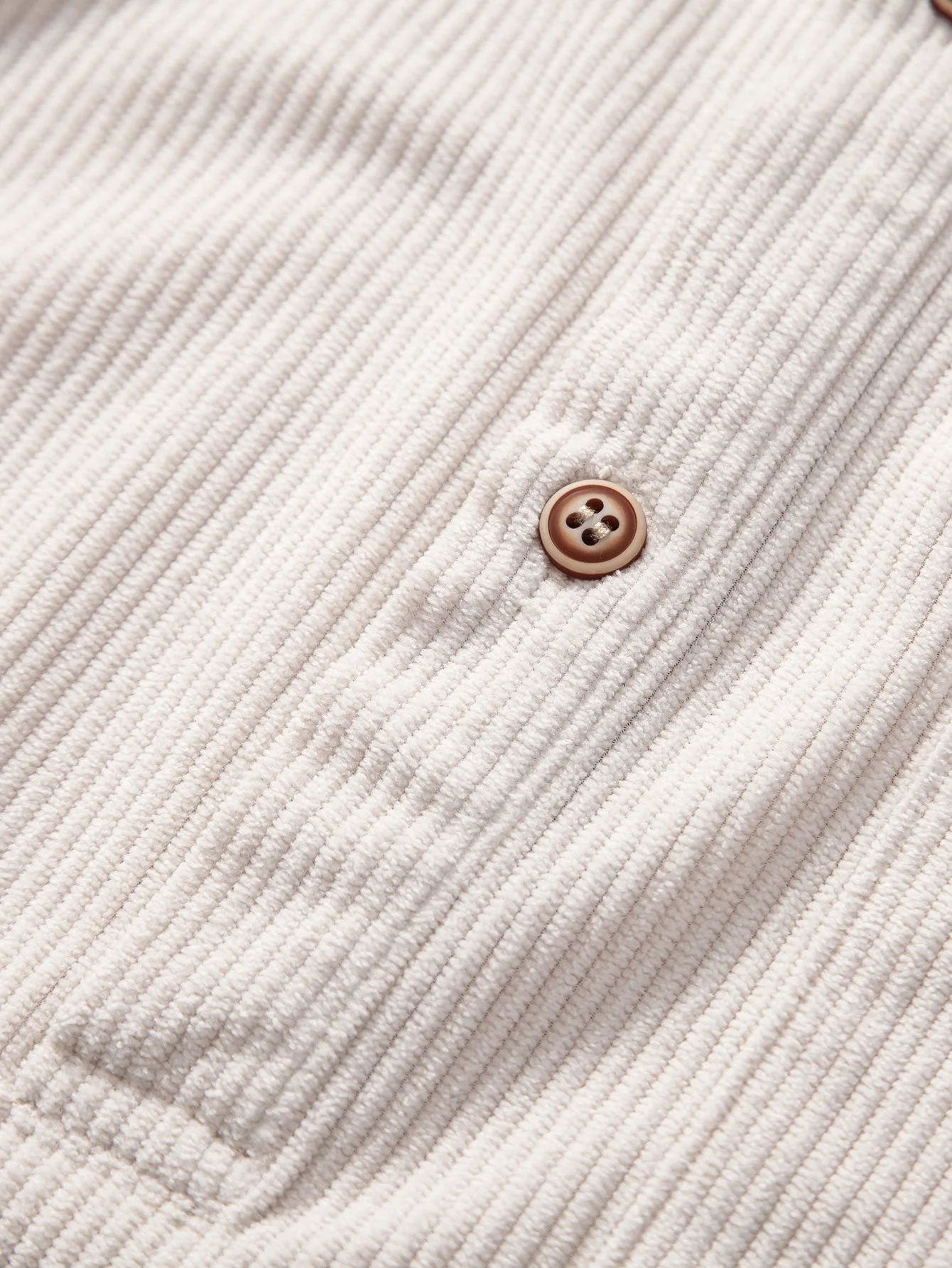 Ancel® | 3 Pieces Long Sleeve Polo Neck Corduroy Shirt - Image 7
