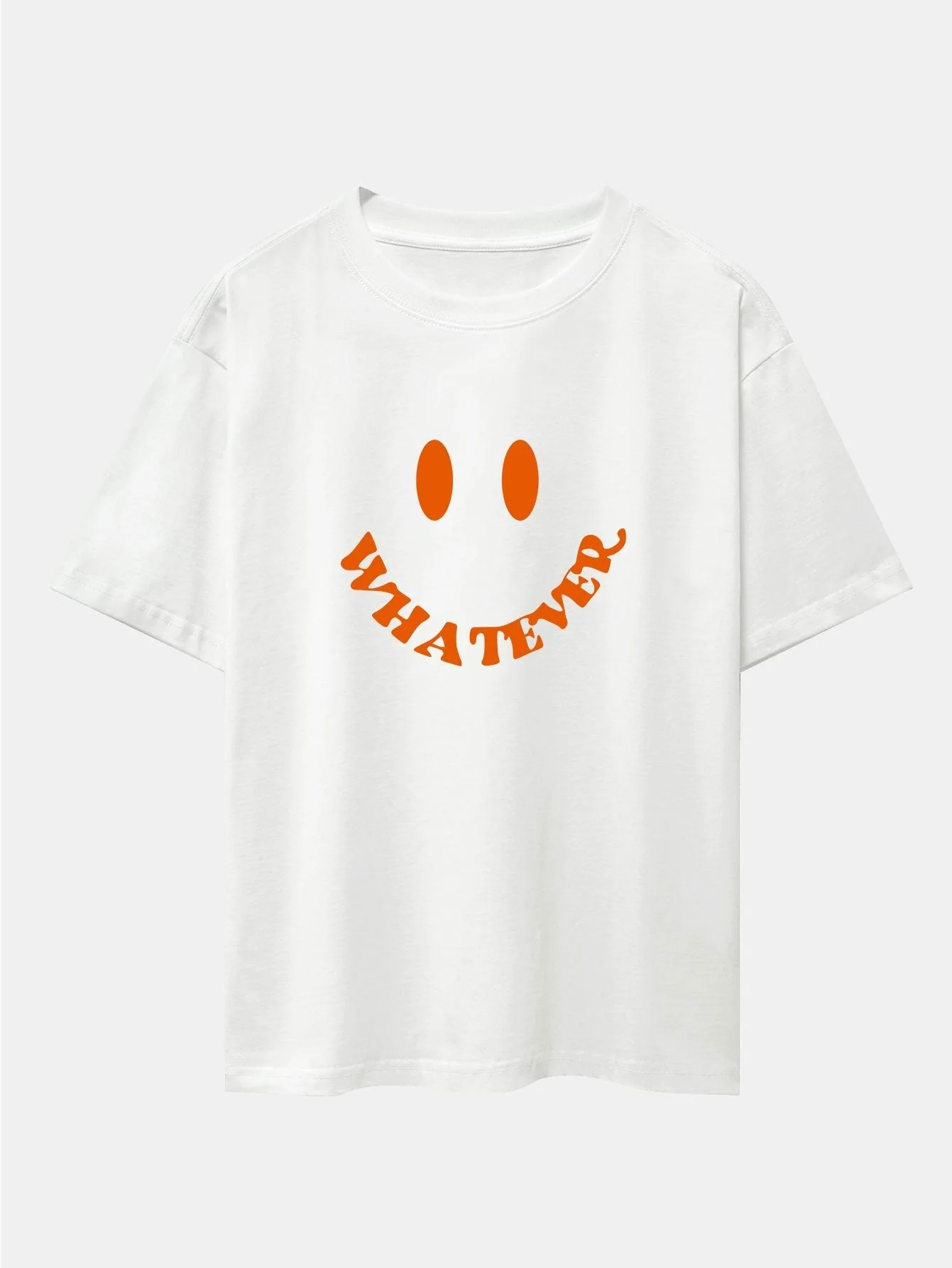 Andrés® | Smiley Face Slogan Print Drop Shoulder Oversize T-Shirt