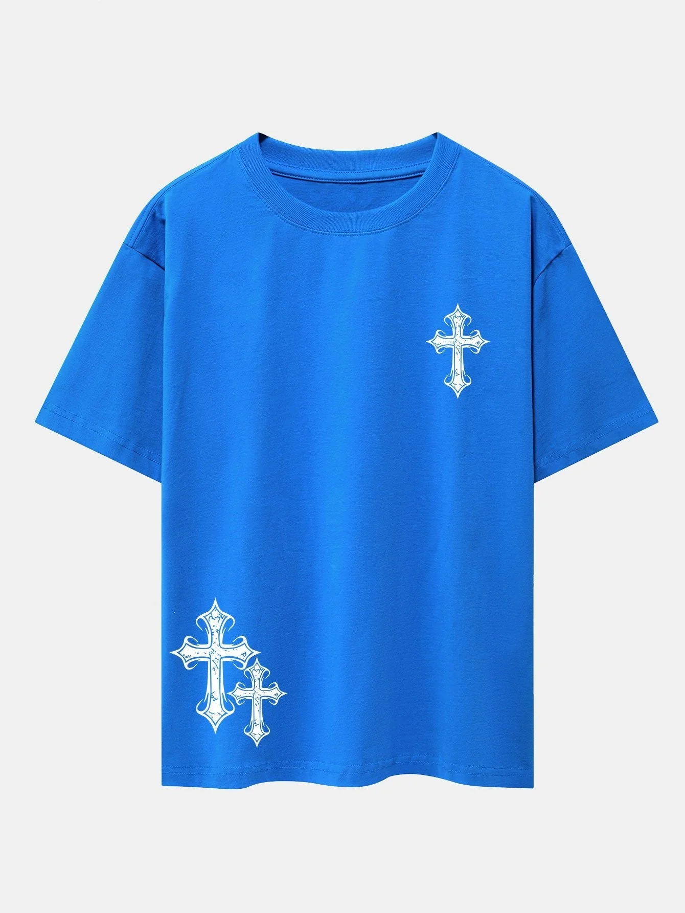 Aníbal® | Cross Print Drop Shoulder Oversize T-Shirt - Image 12