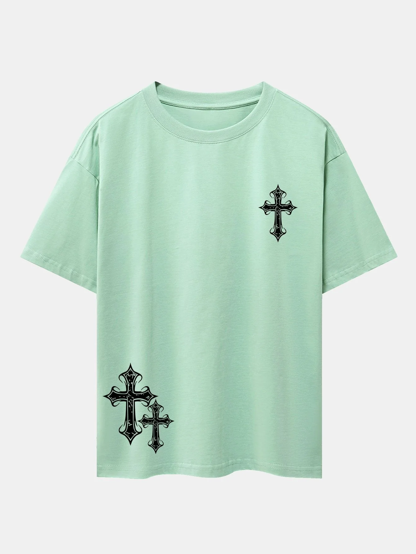 Aníbal® | Cross Print Drop Shoulder Oversize T-Shirt - Image 6