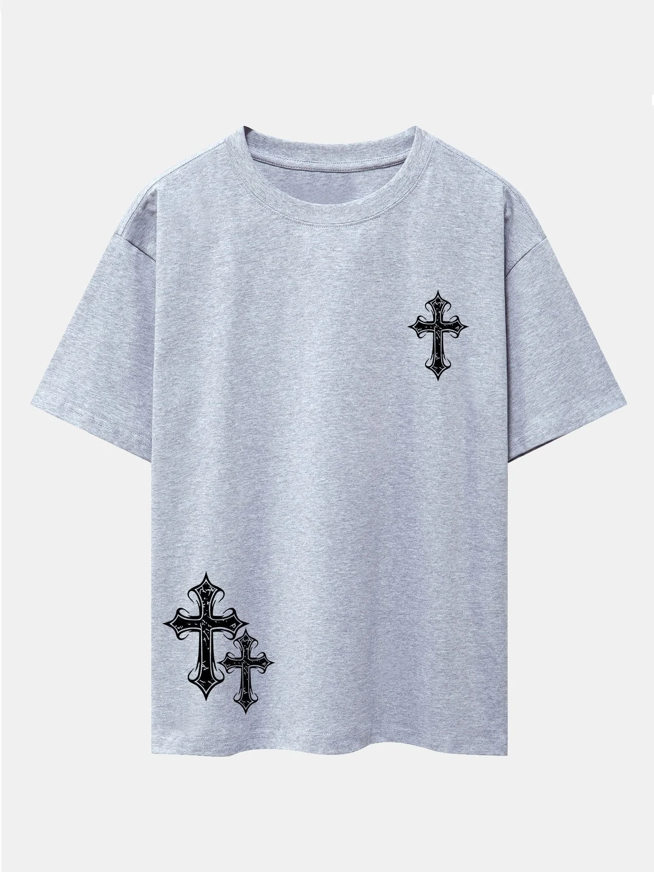 Aníbal® | Cross Print Drop Shoulder Oversize T-Shirt - Image 8