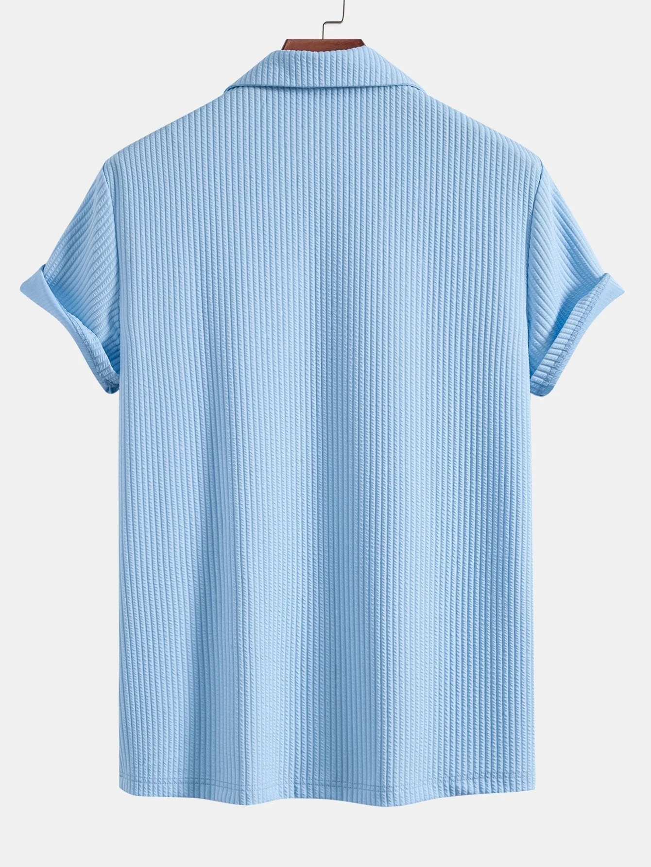 Anselme® | Muscle Fit Ribbed Deep Cuban Shirt - Image 2