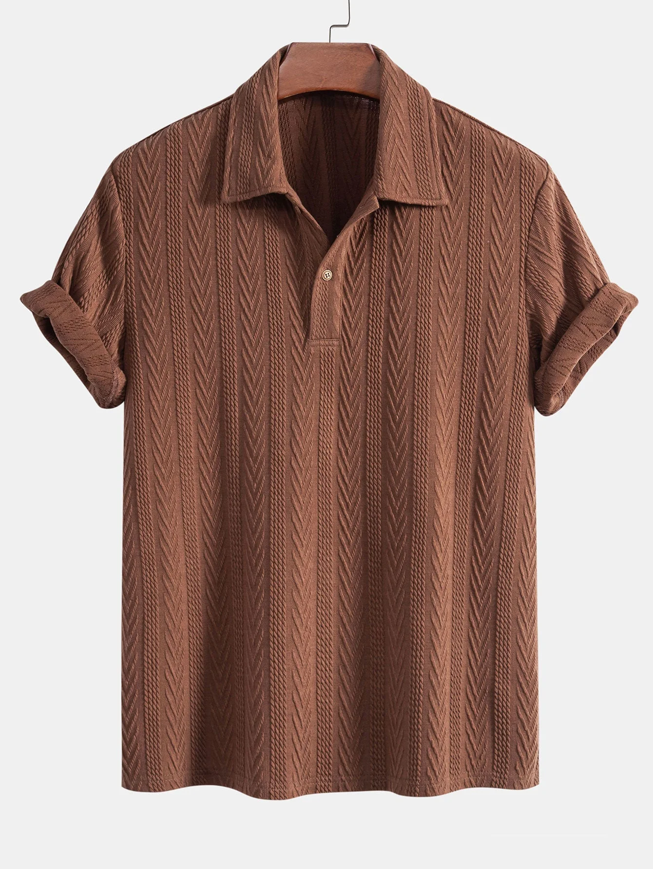 Anselmo® | Knitted Geometric Jacquard Polo