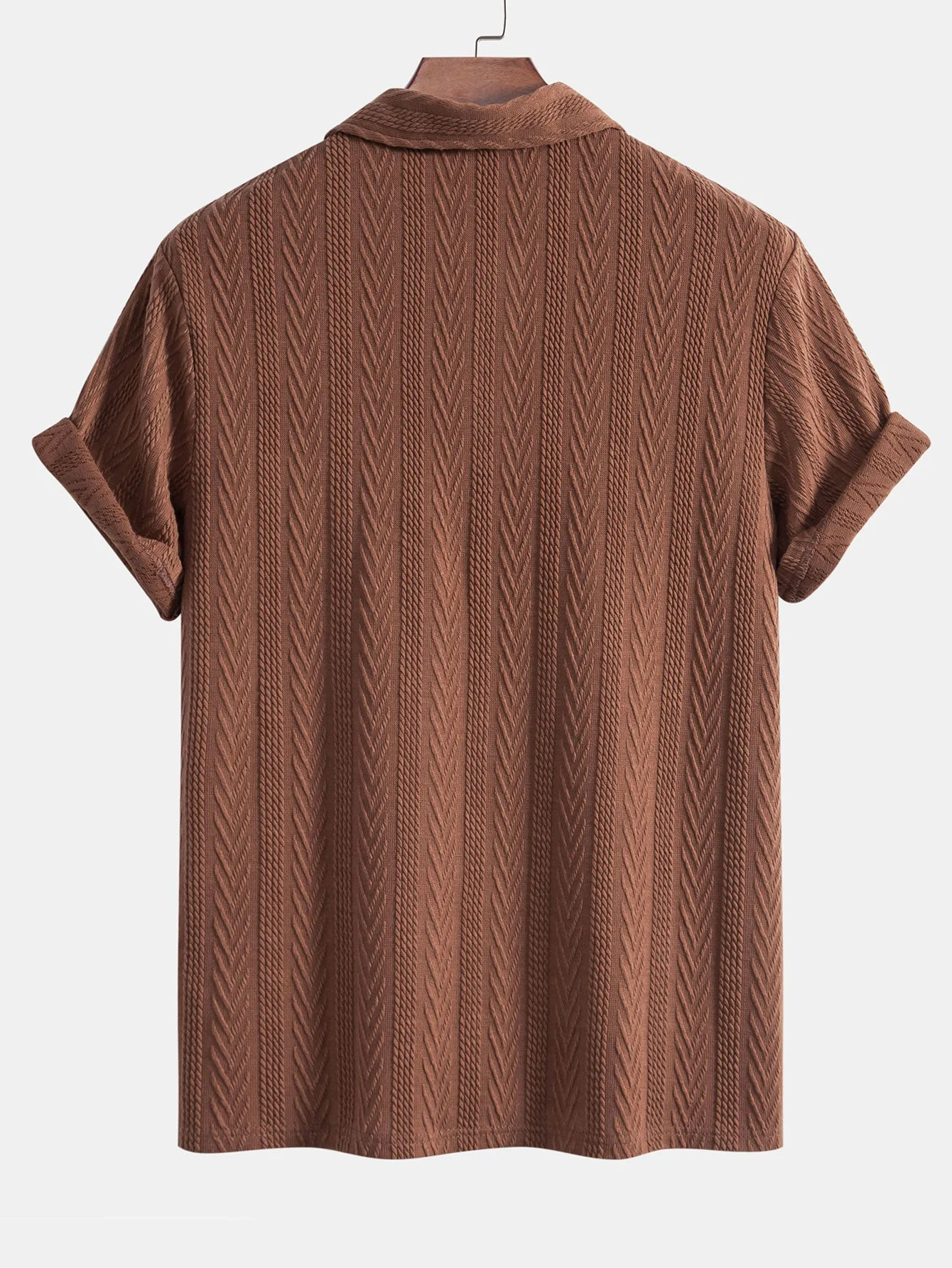 Anselmo® | Knitted Geometric Jacquard Polo - Image 2