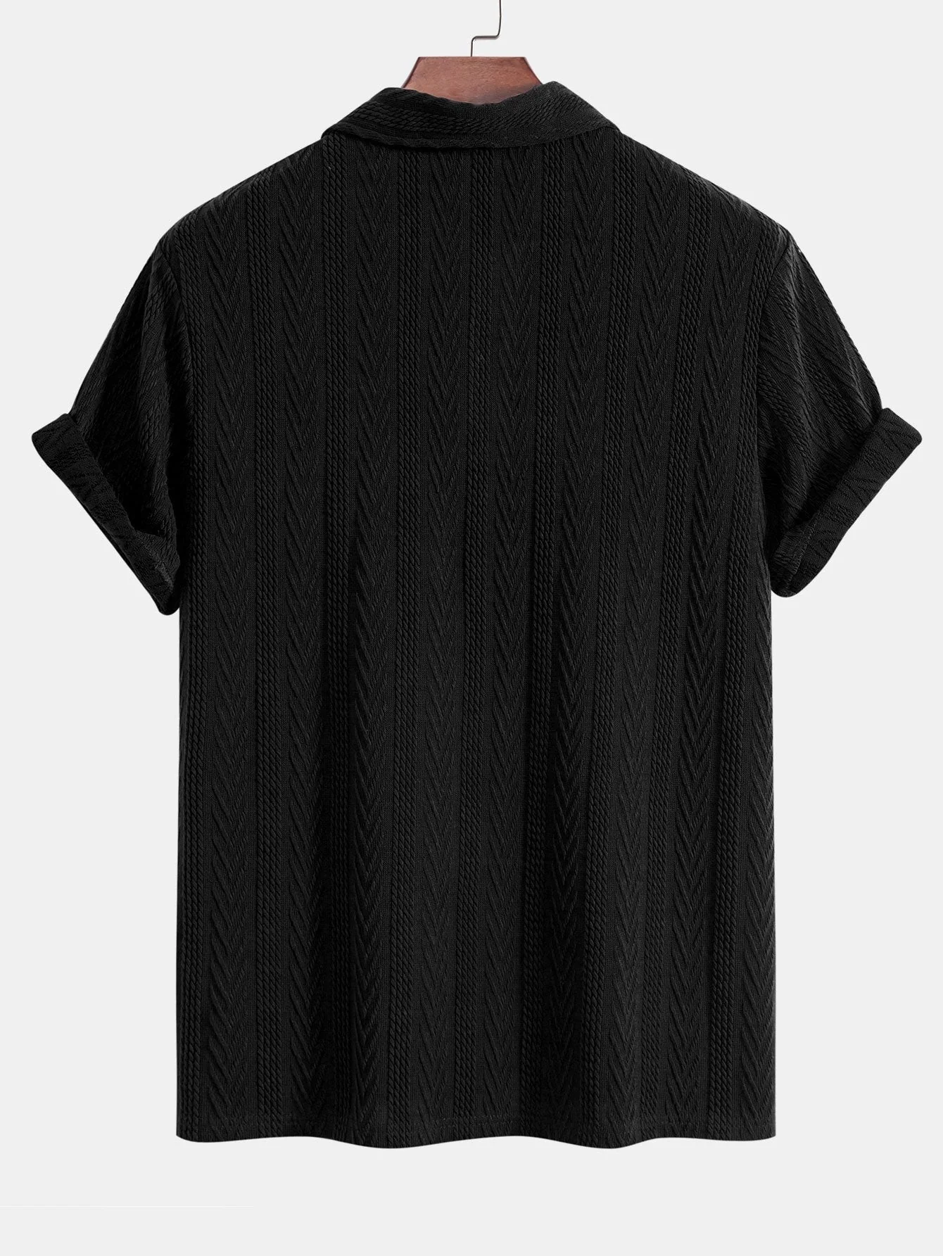 Anselmo® | Knitted Geometric Jacquard Polo - Image 6