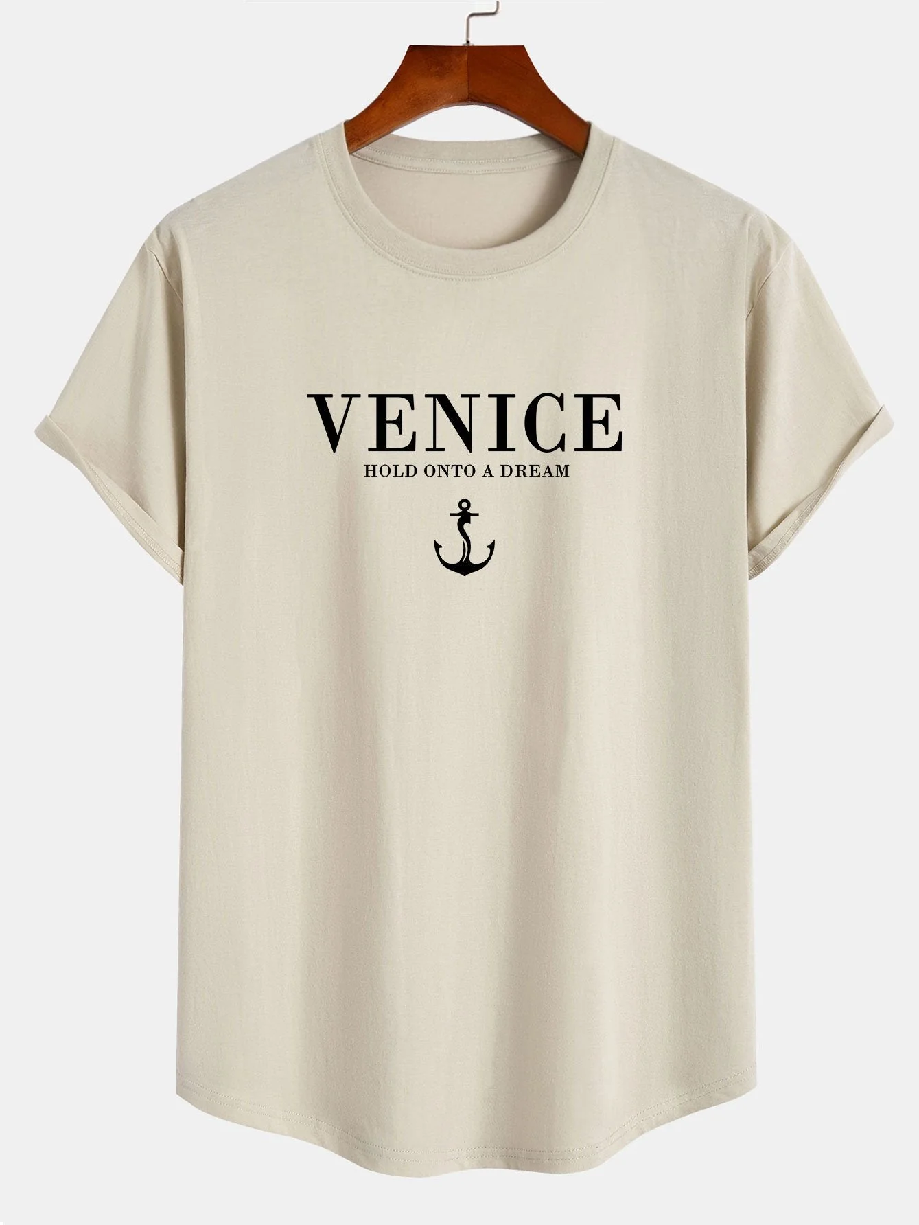 Anton® | Venice Anchor Print Cotton Arc Hem T-Shirt - Image 2