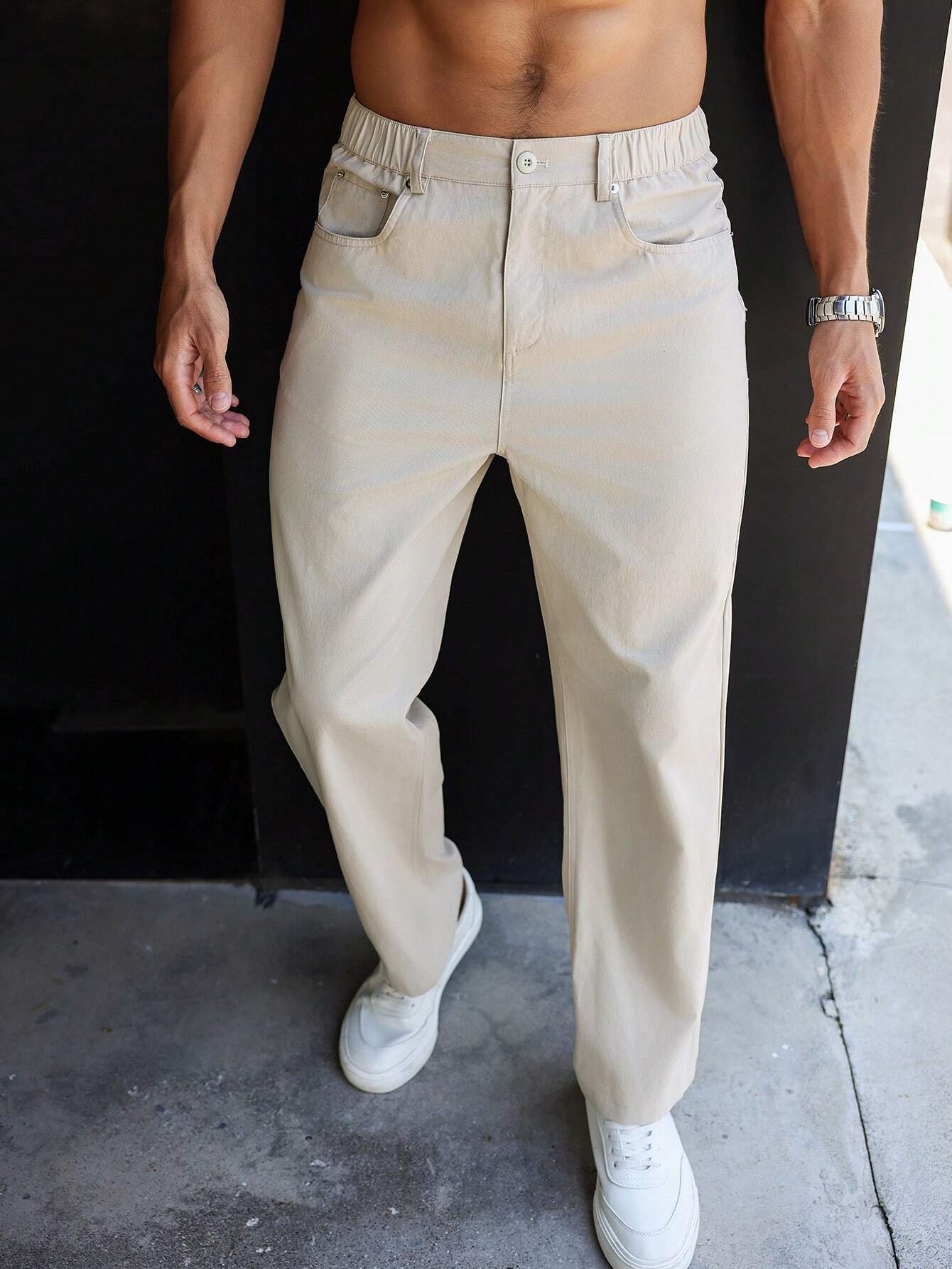 Archie® | Plain Straight Leg Trousers For Men