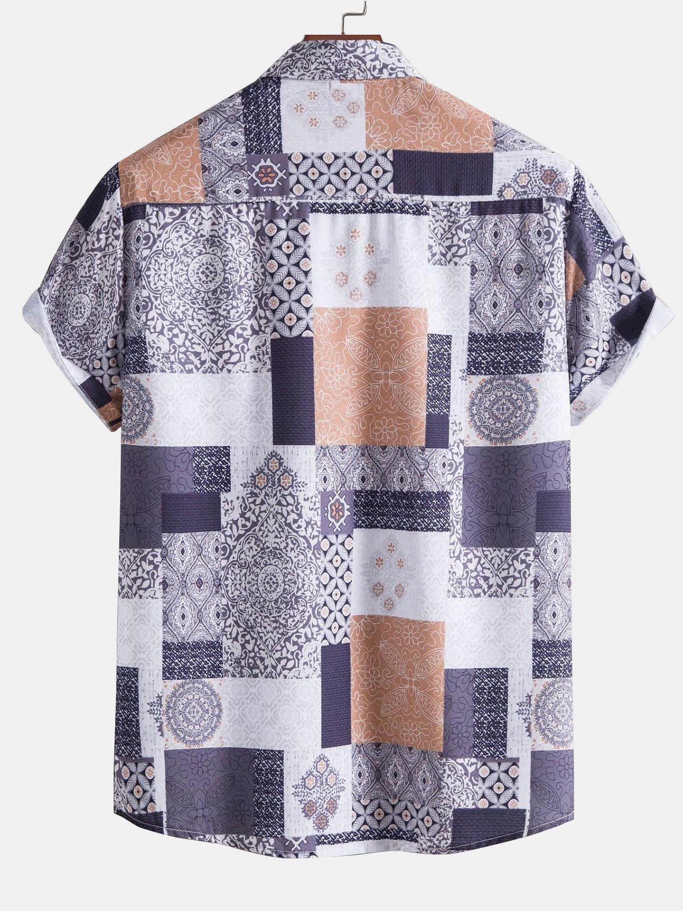 Ardon® | Tile Patchwork Print Button Up Shirt - Image 2