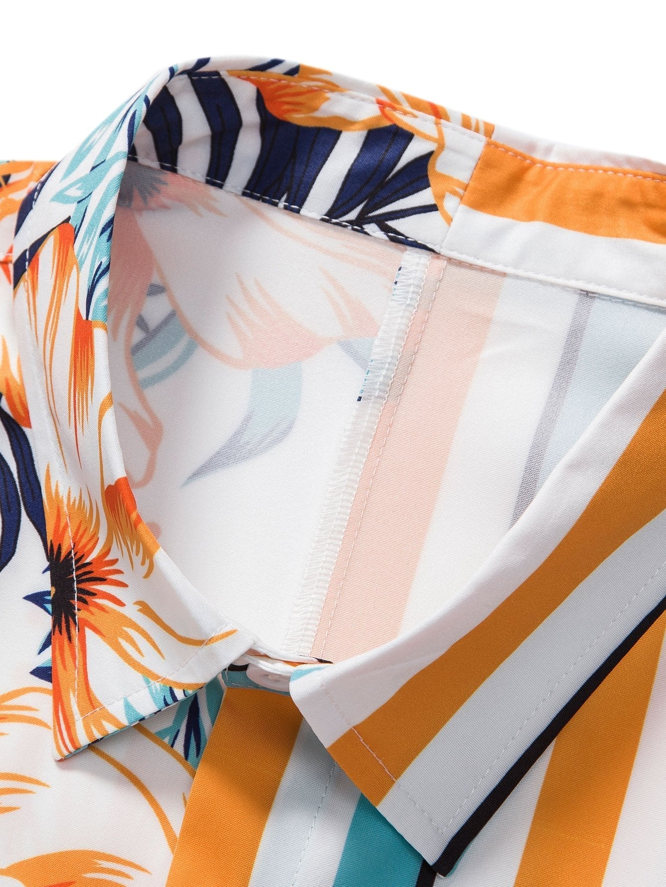 Aretos® | Tropical Stripe Panel Shirt - Image 3