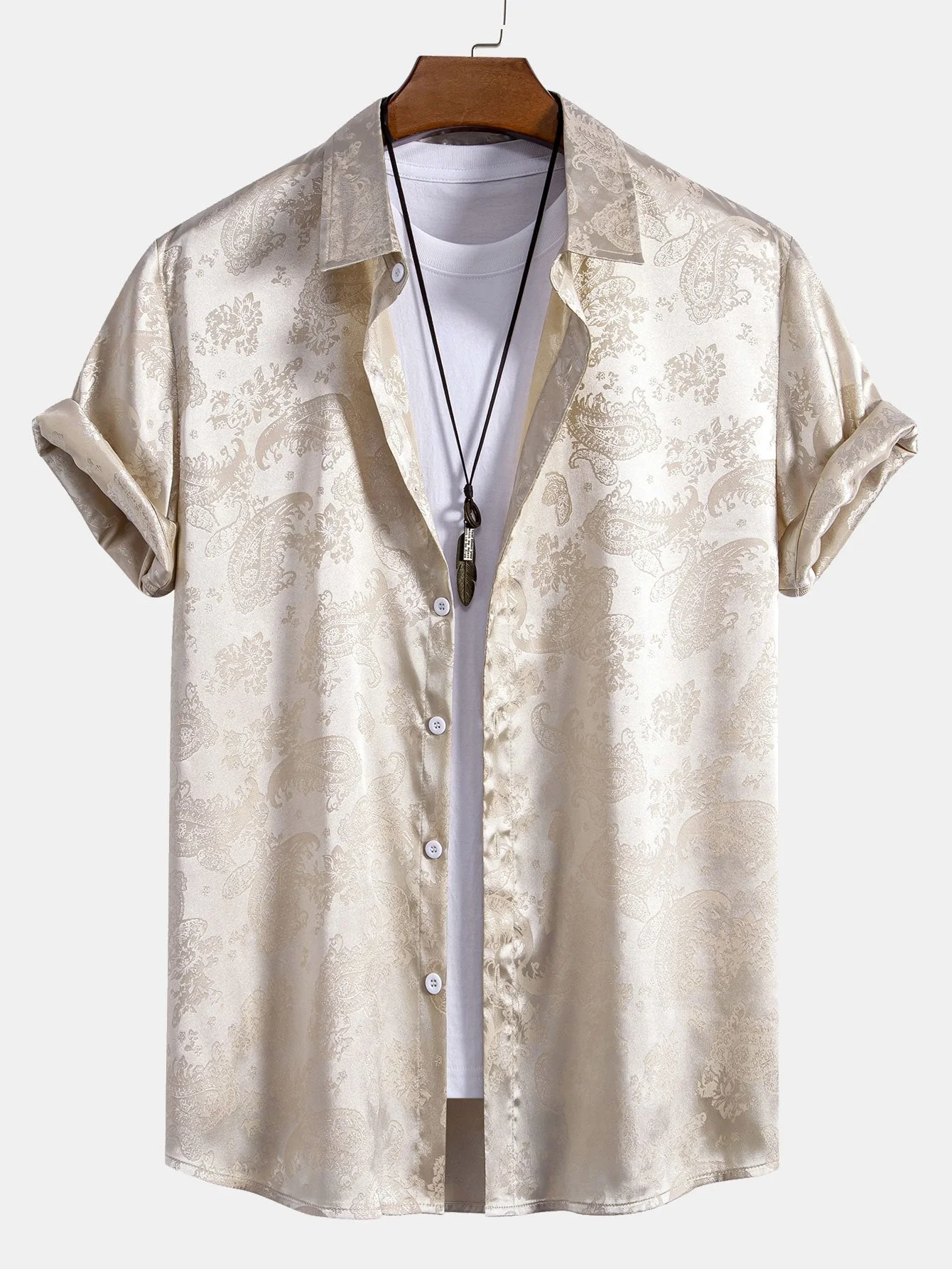 Arien® | Paisley Print Satin Shirt