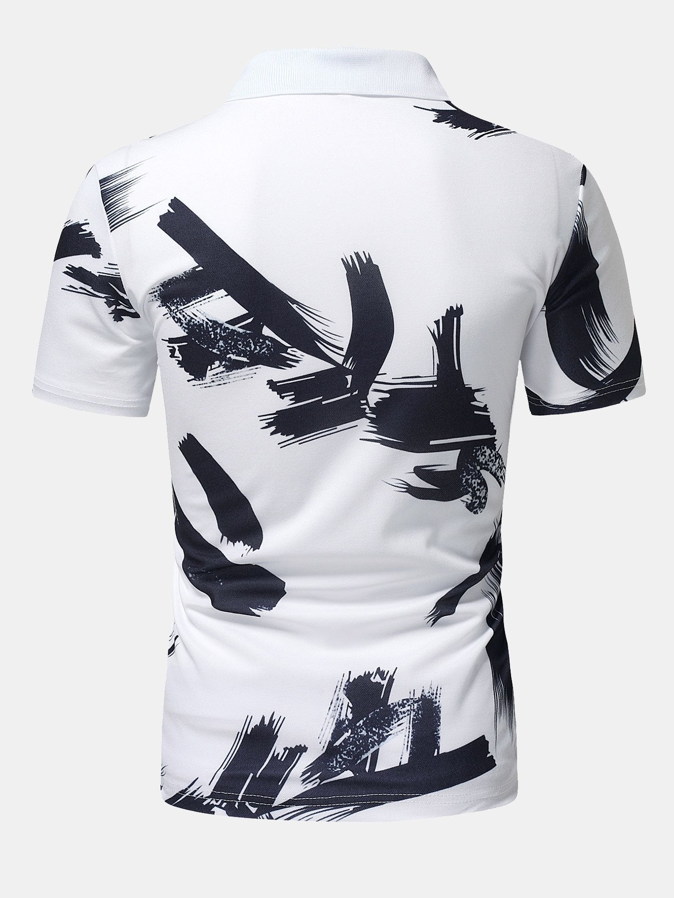 Arlo | Brushstroke Print Polo Shirt - Image 2