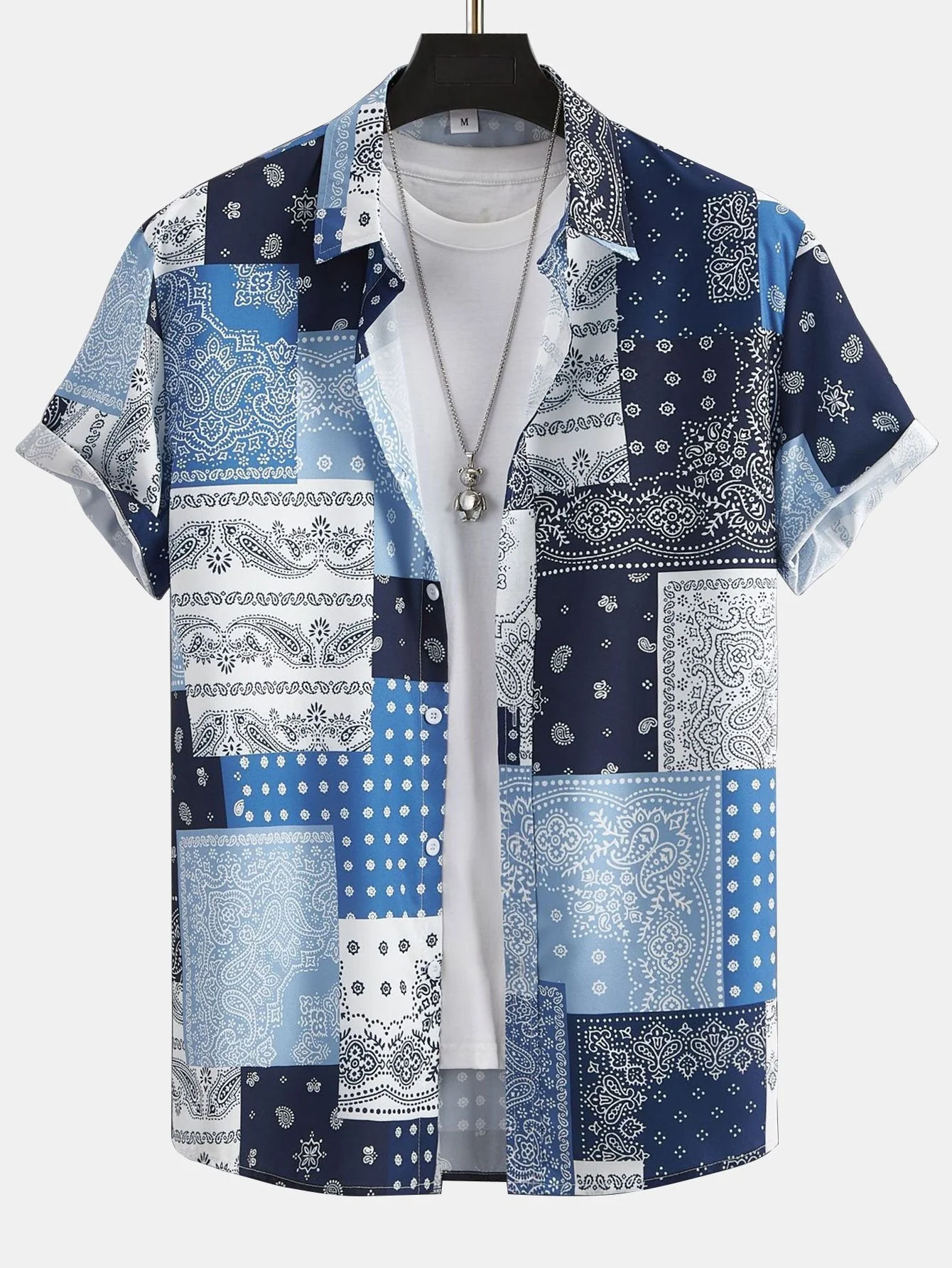 Armel® | Paisley Patchwork Print Button Up Shirt Random Pattern Design