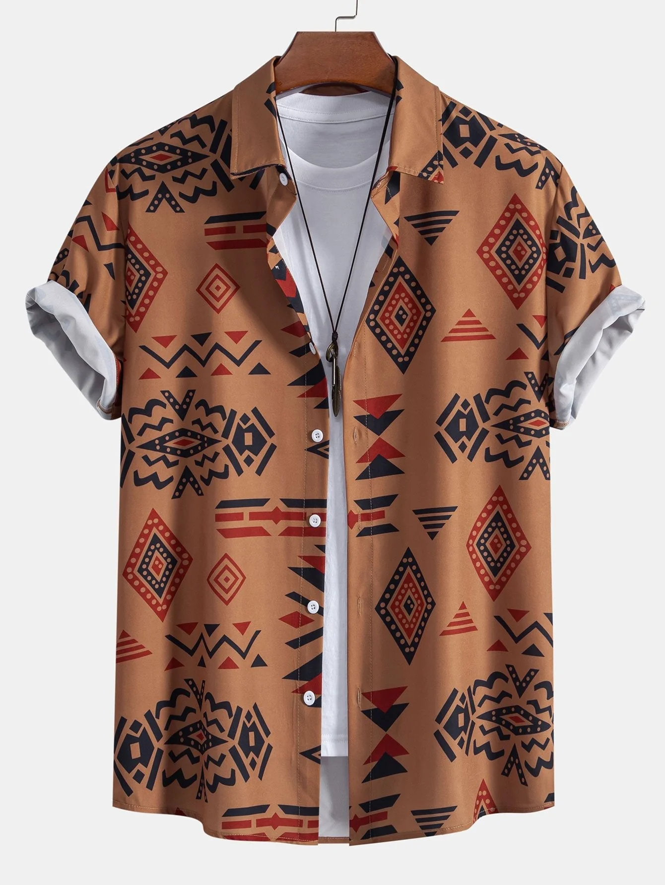 Armon® | Aztec Geometric Print Shirt - Image 3