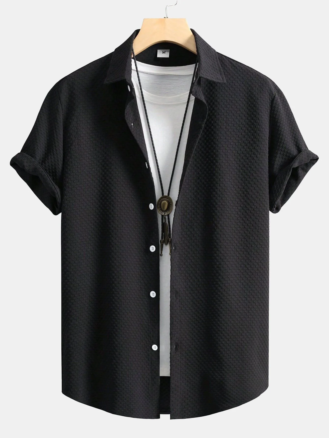 Arne® | Checkerboard Jacquard Button Up Shirt - Image 3