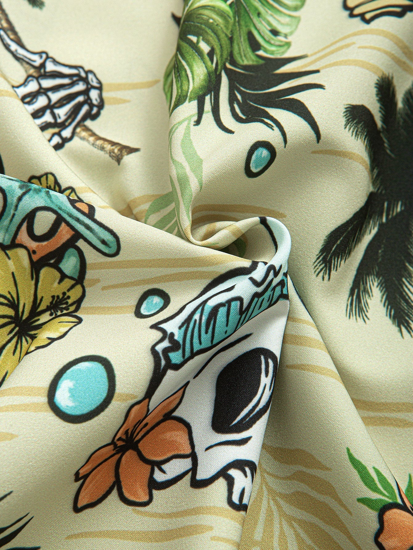 Arnuad® | Tropical Wilderness Skull Print Button Up Shirt - Image 4