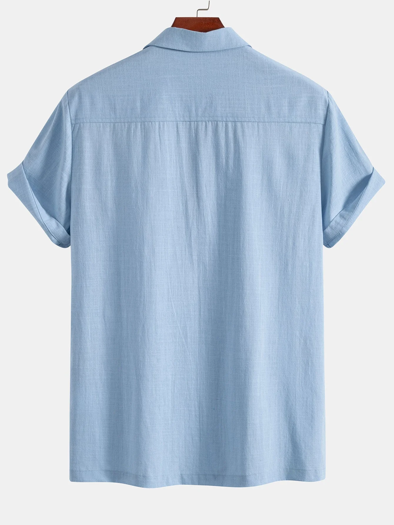 Arnuat® | Vintage Martini Cocktail Print Linen Look Patchwork Bowling Shirt - Image 7