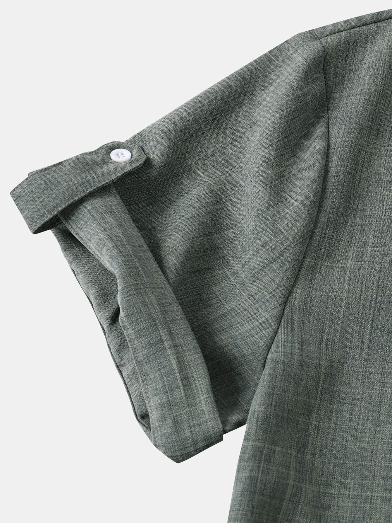 Arshak® | Short Sleeve Linen Look Henley Shirt - Image 9
