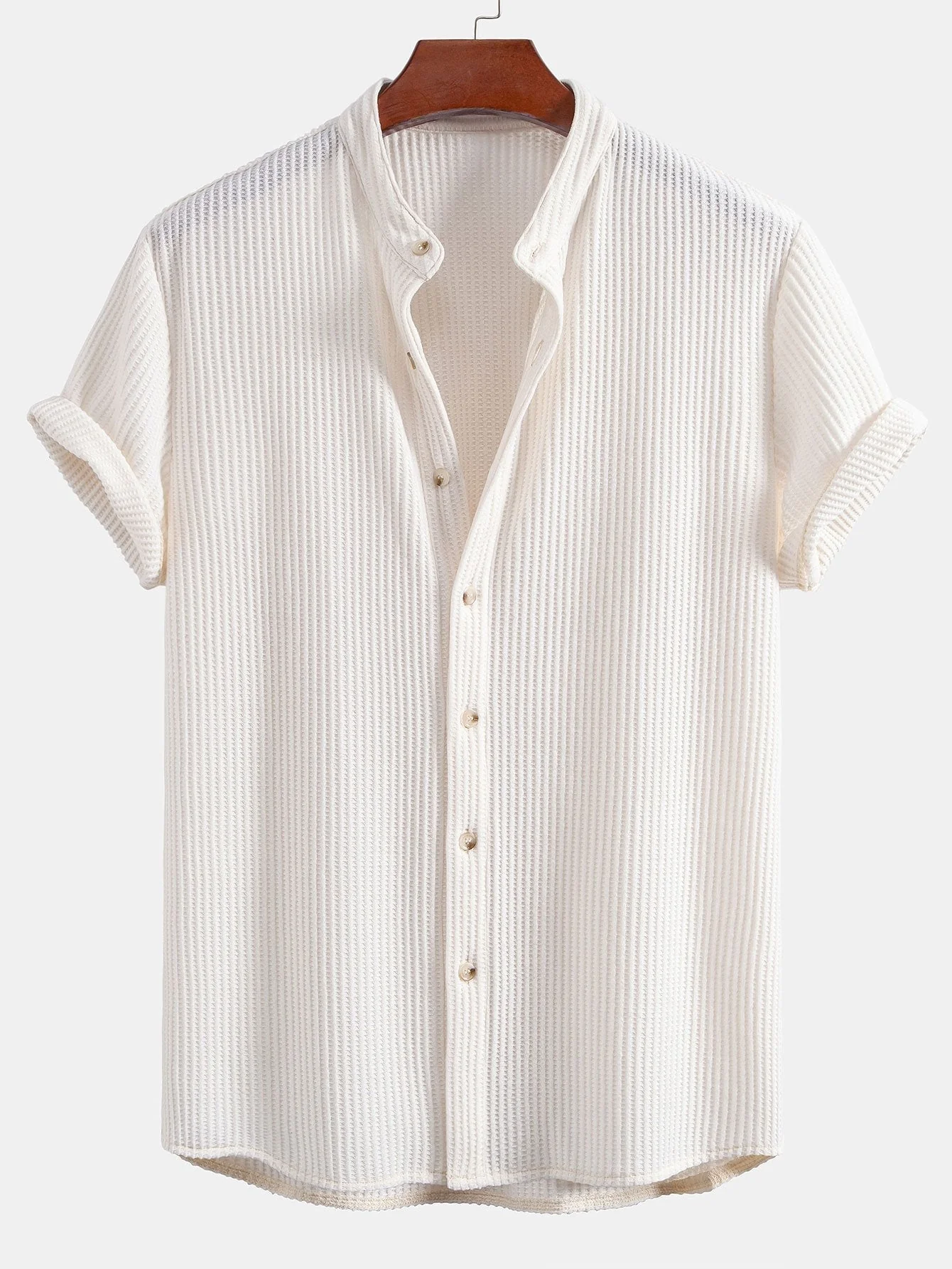 Arvin® | Waffle Stand Collar Shirt - Image 3