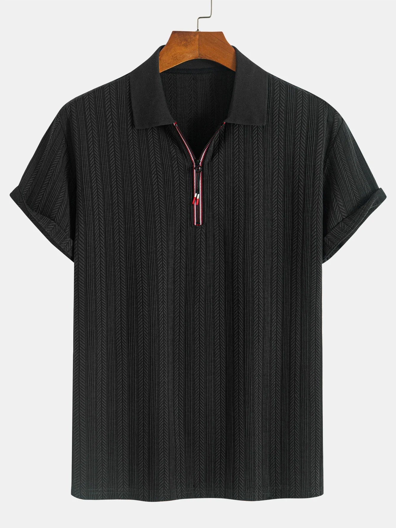 Assad® | Textured Zipper Polo - Image 3